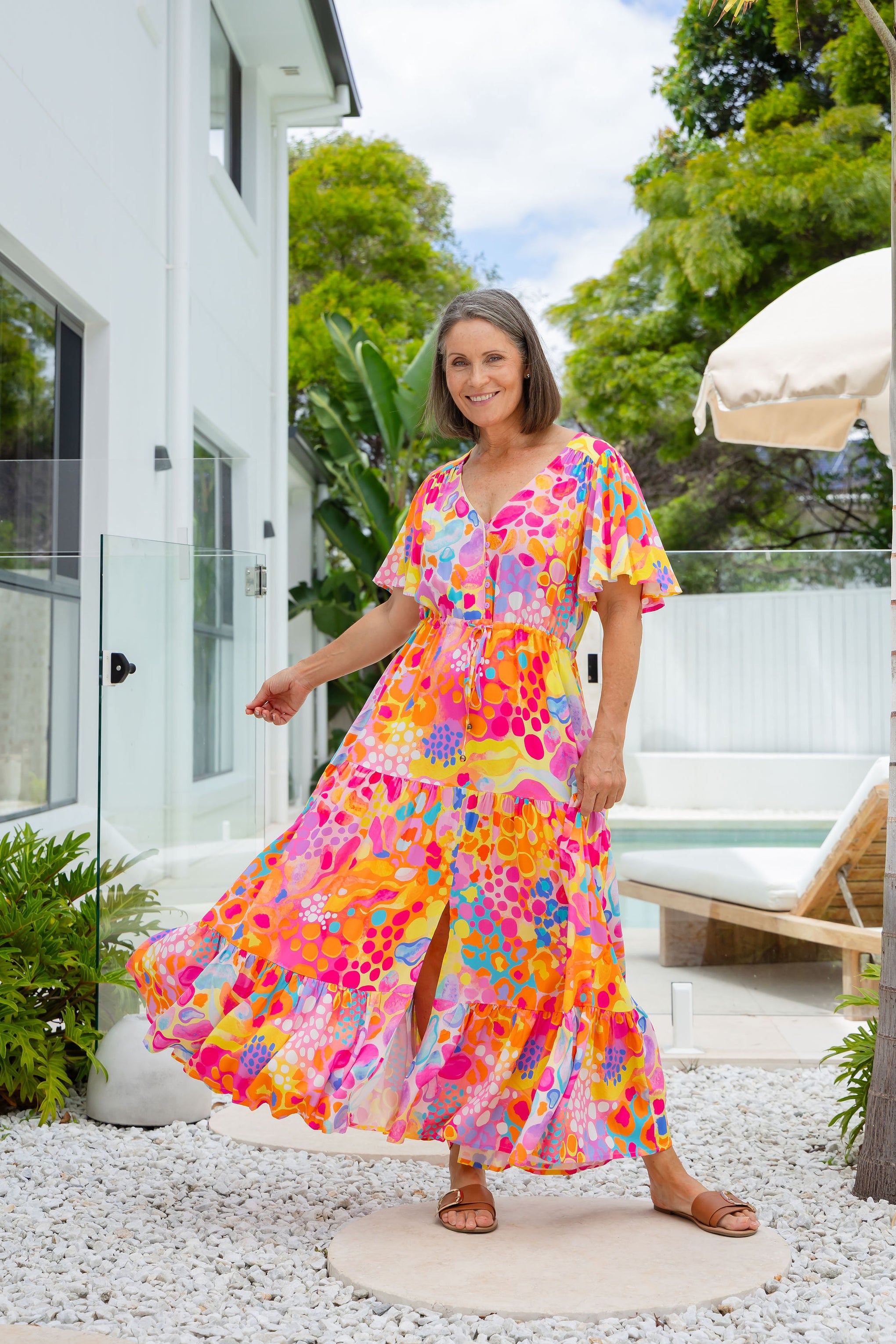 Bonnie Maxi Dress in Tequila Sunrise by Kasey Rainbow