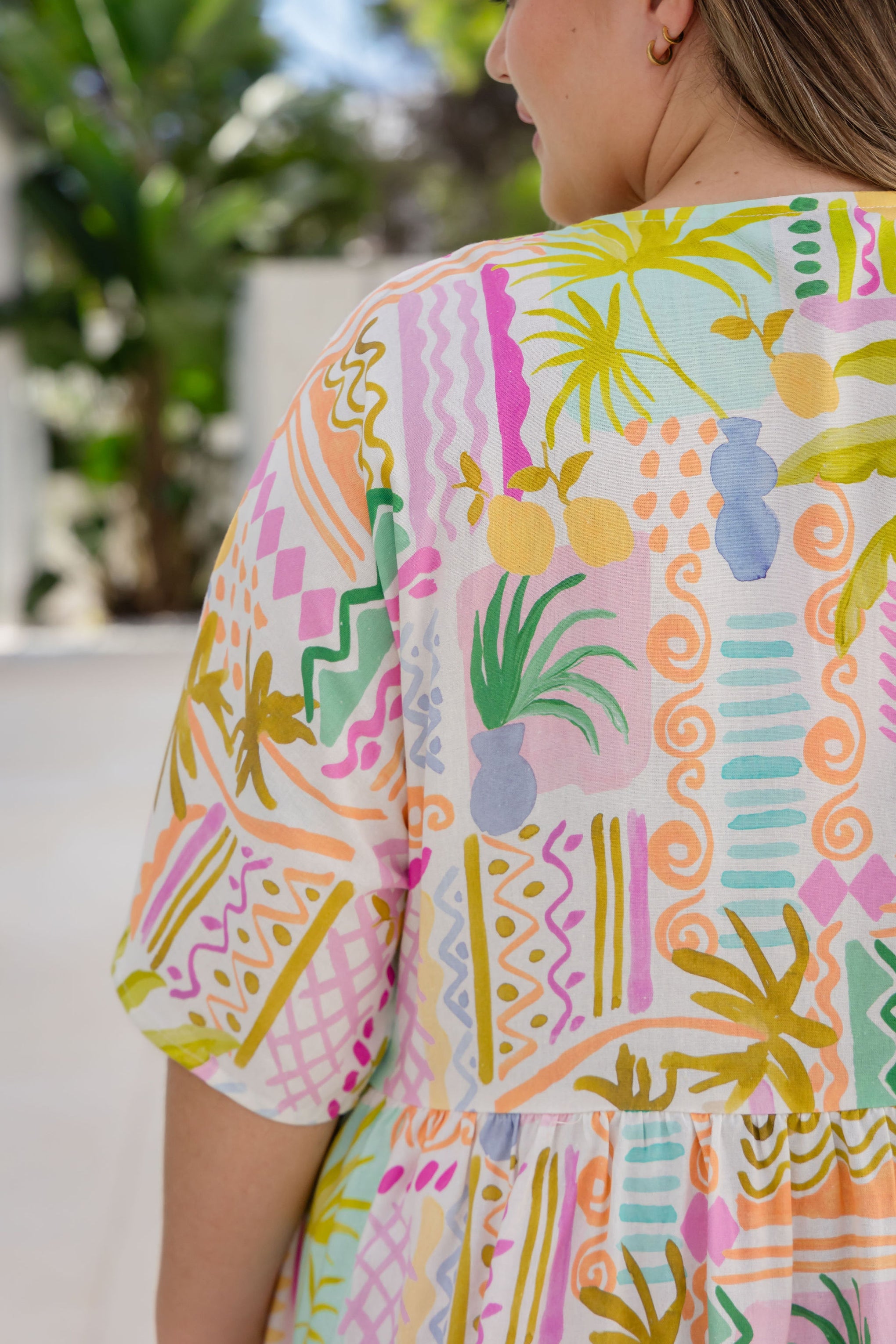 Disco Linen Blend Dress in Palma