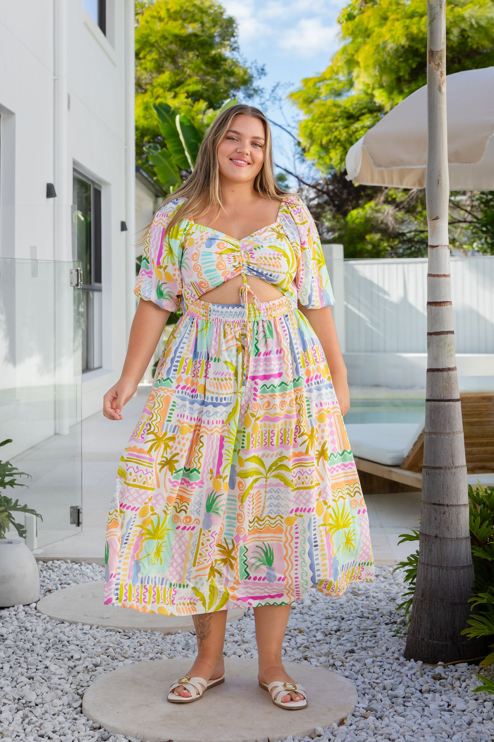 Pippa Cut Out Dress in Palma