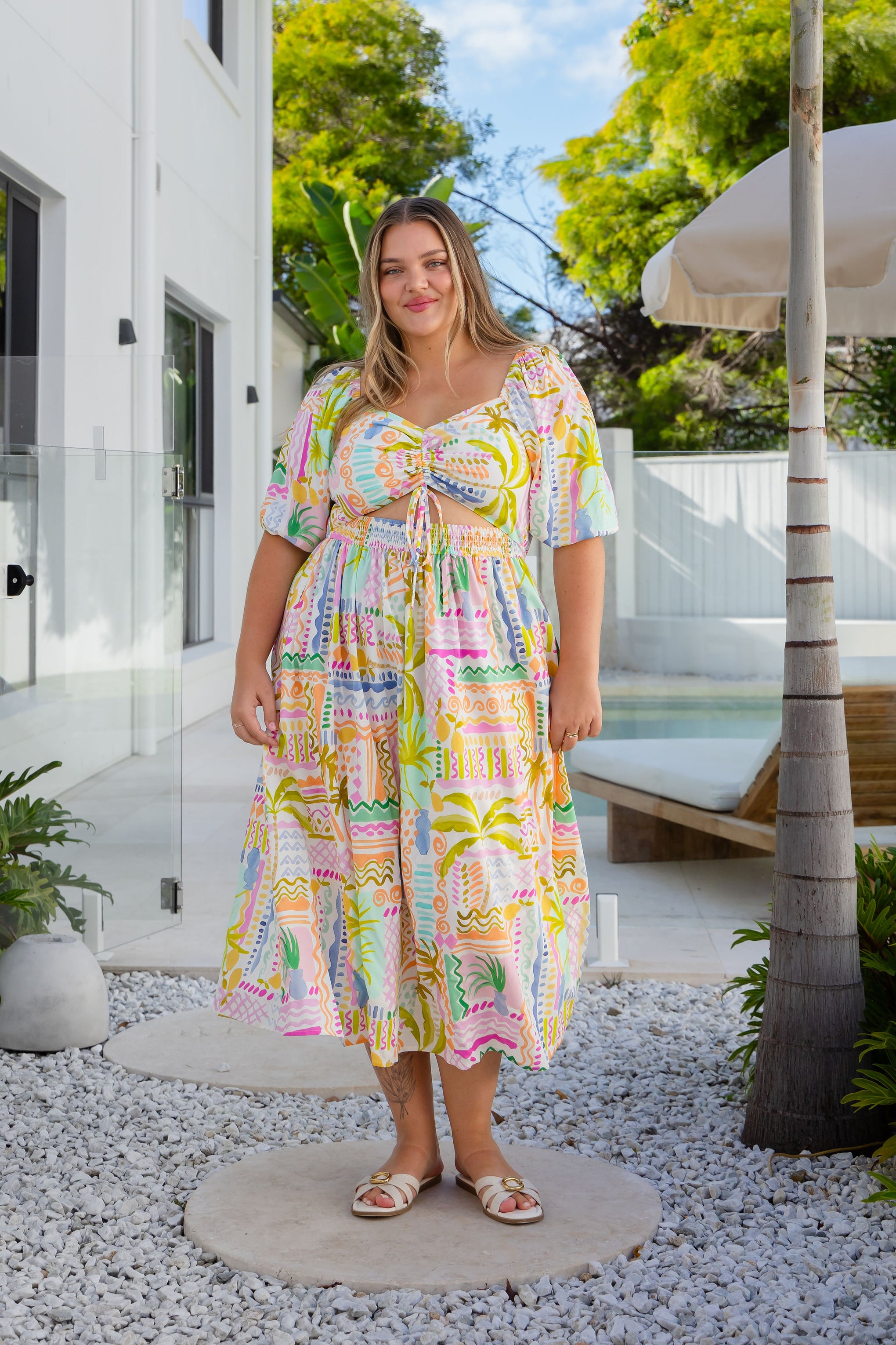 Pippa Cut Out Dress in Palma