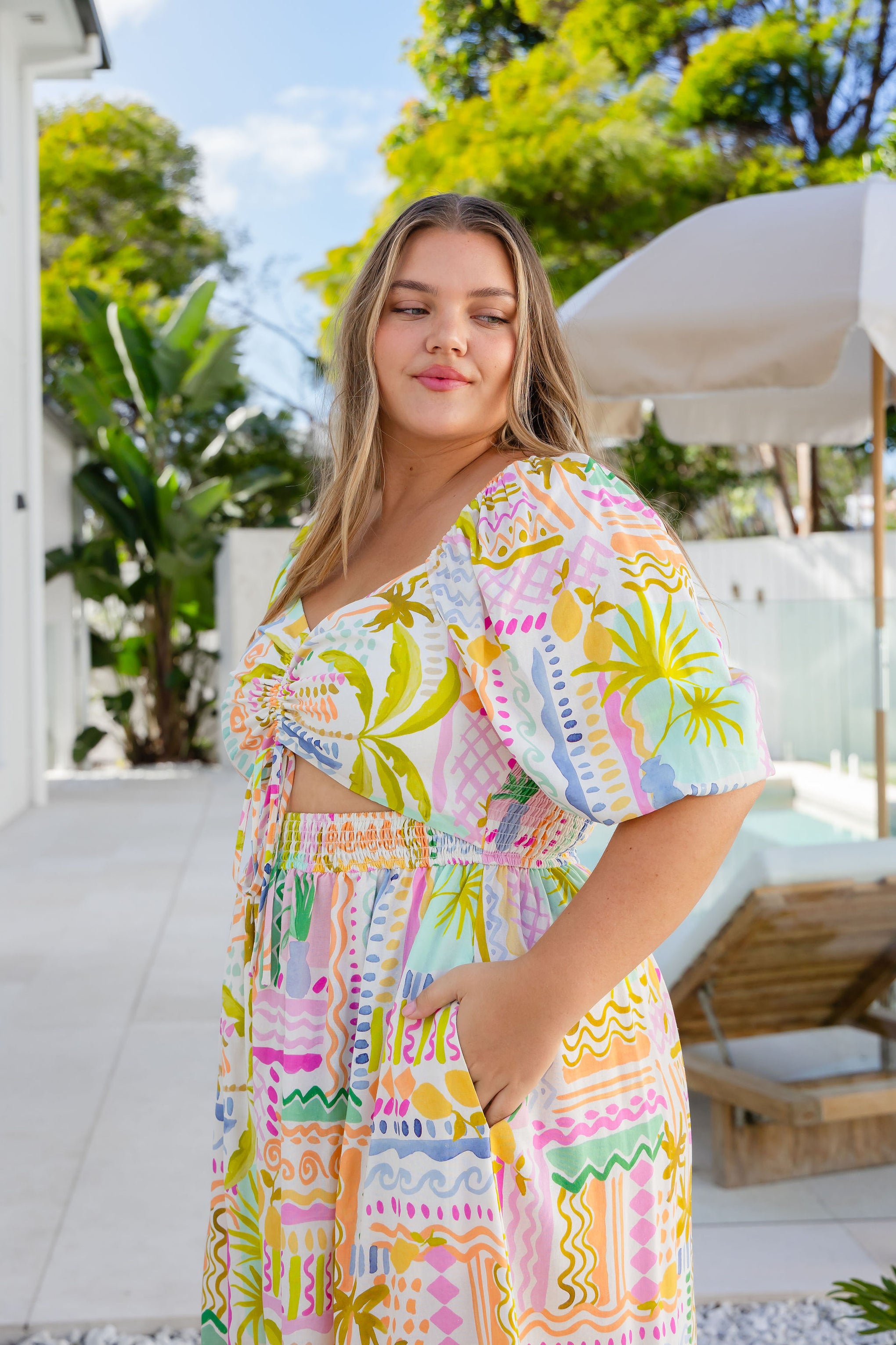 Pippa Cut Out Dress in Palma