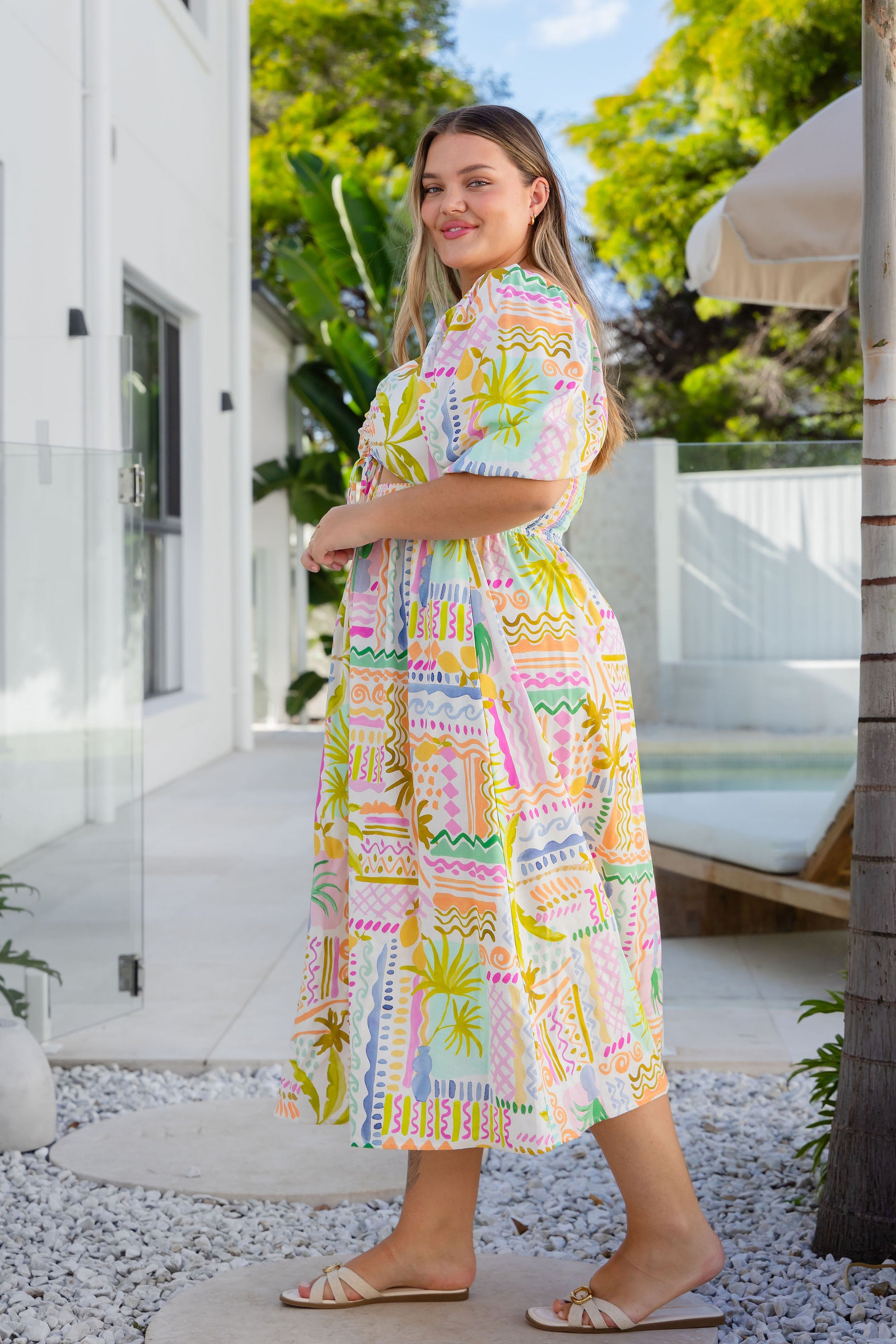 Pippa Cut Out Dress in Palma