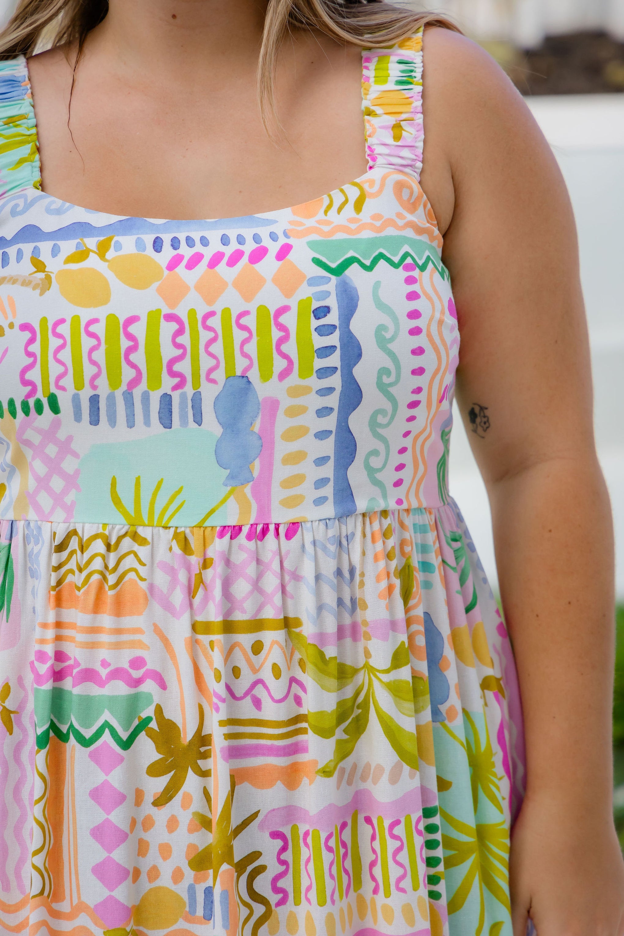 Eva Linen Blend Maxi Dress in Palma