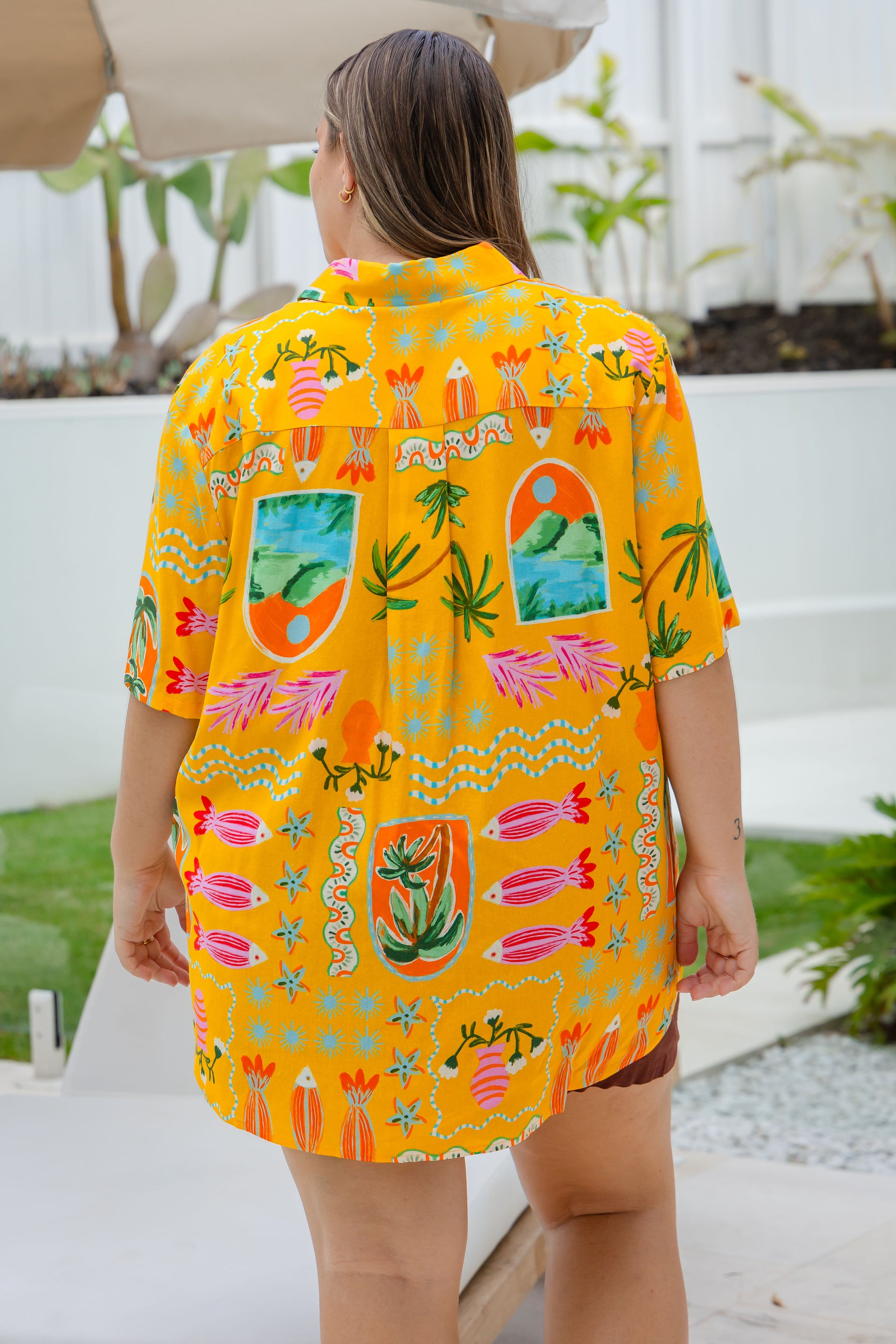 Samara Linen Blend Shirt in Star Fish Fiesta