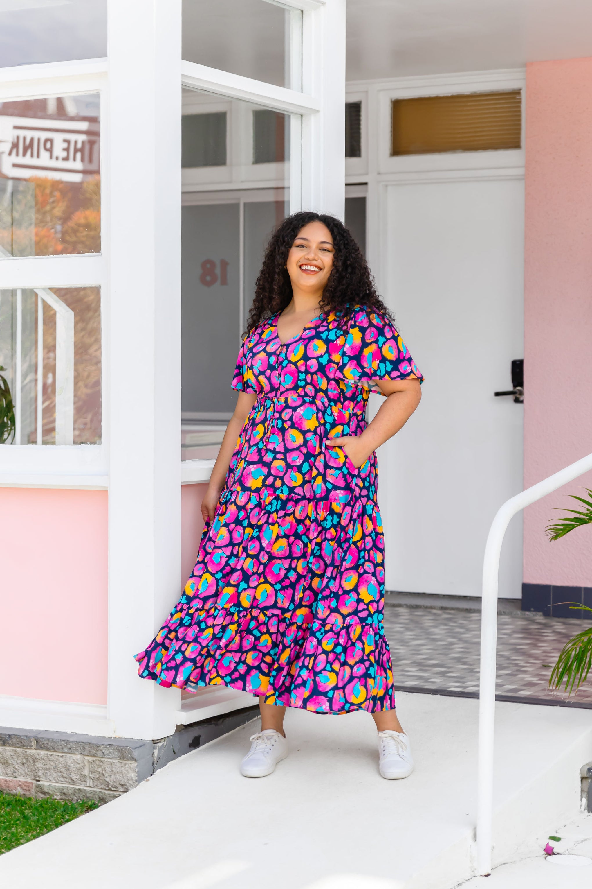 Bonnie Dress in Magenta Leopard by Kasey Rainbow