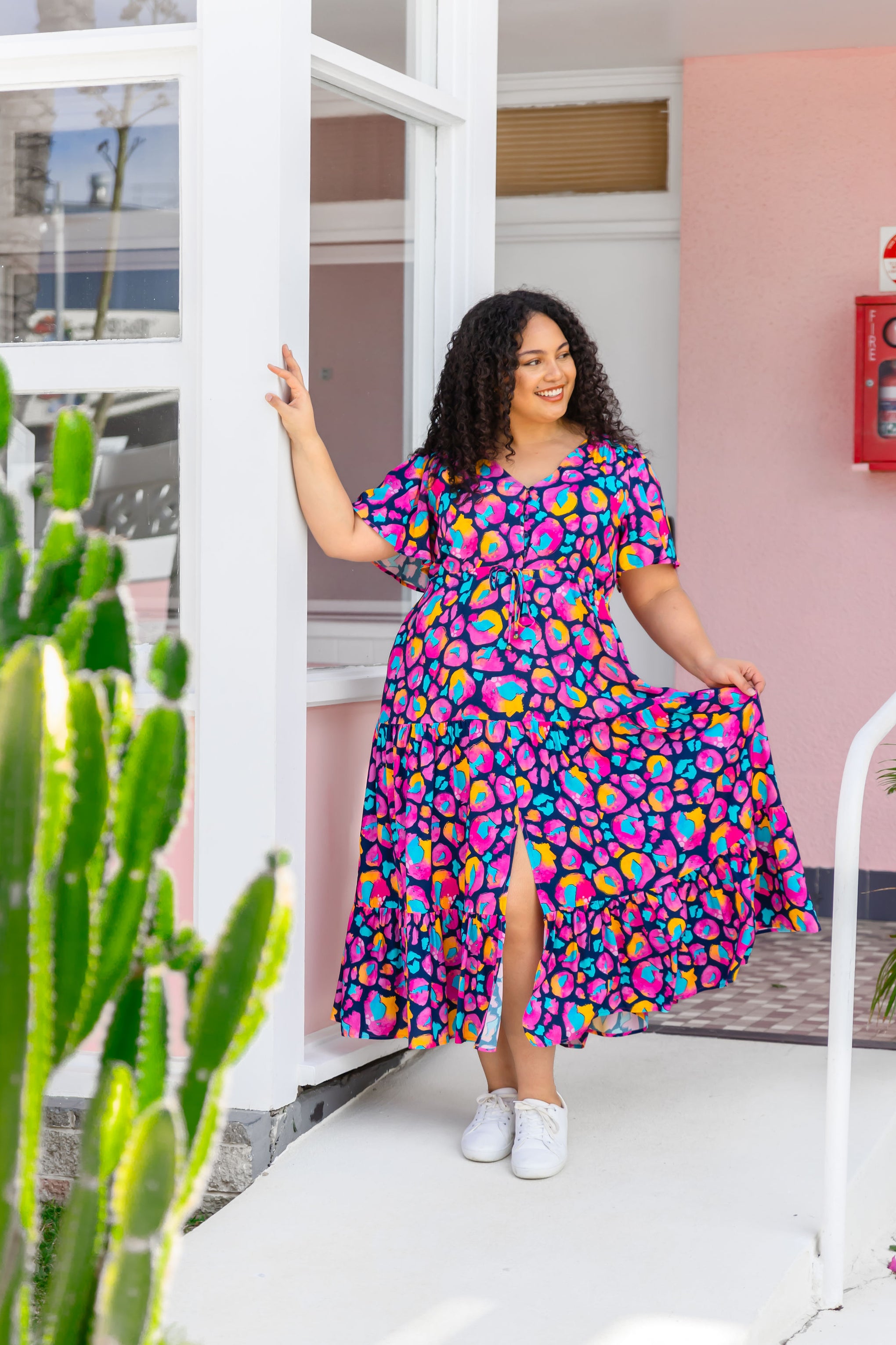 Bonnie Dress in Magenta Leopard by Kasey Rainbow
