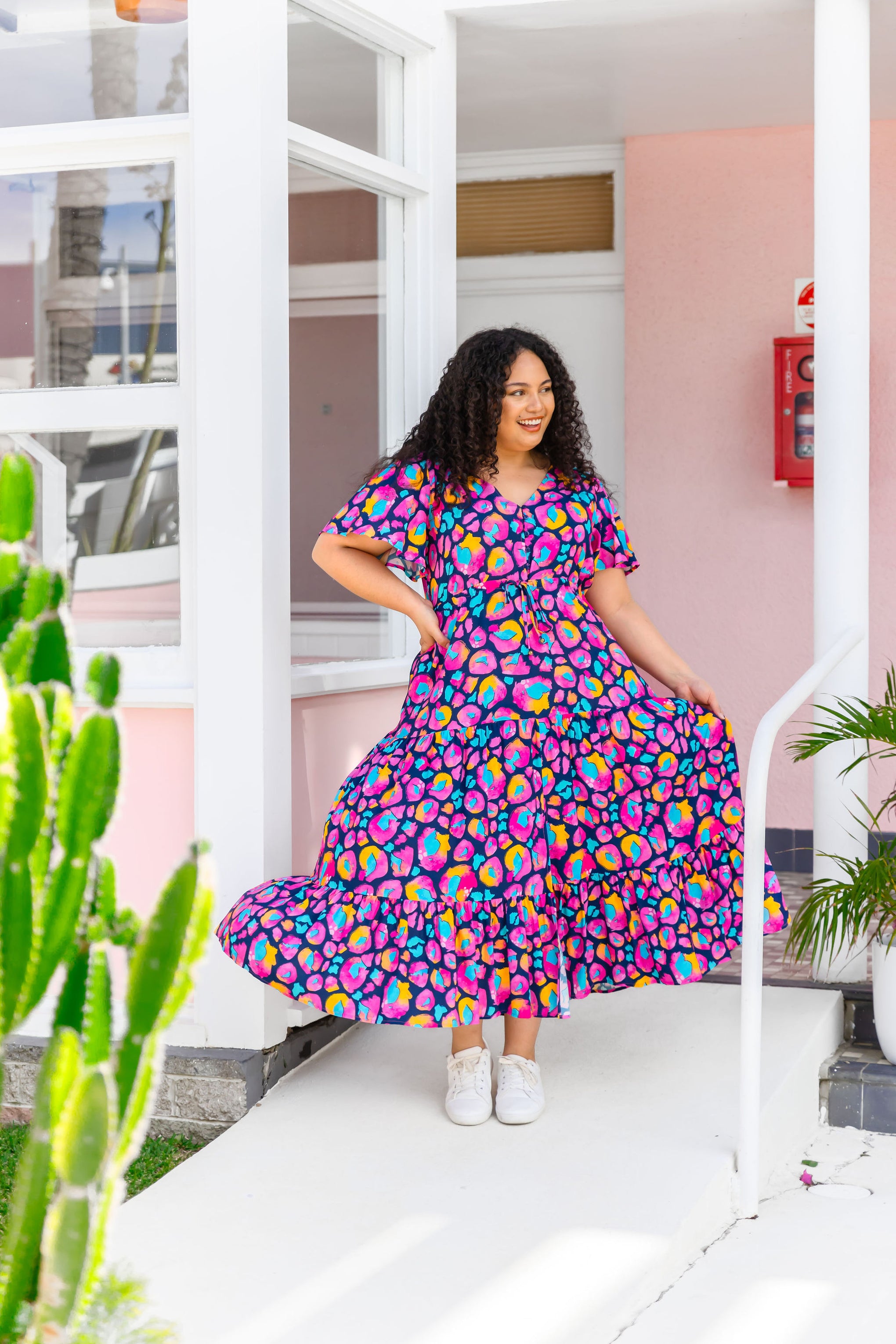Bonnie Dress in Magenta Leopard by Kasey Rainbow