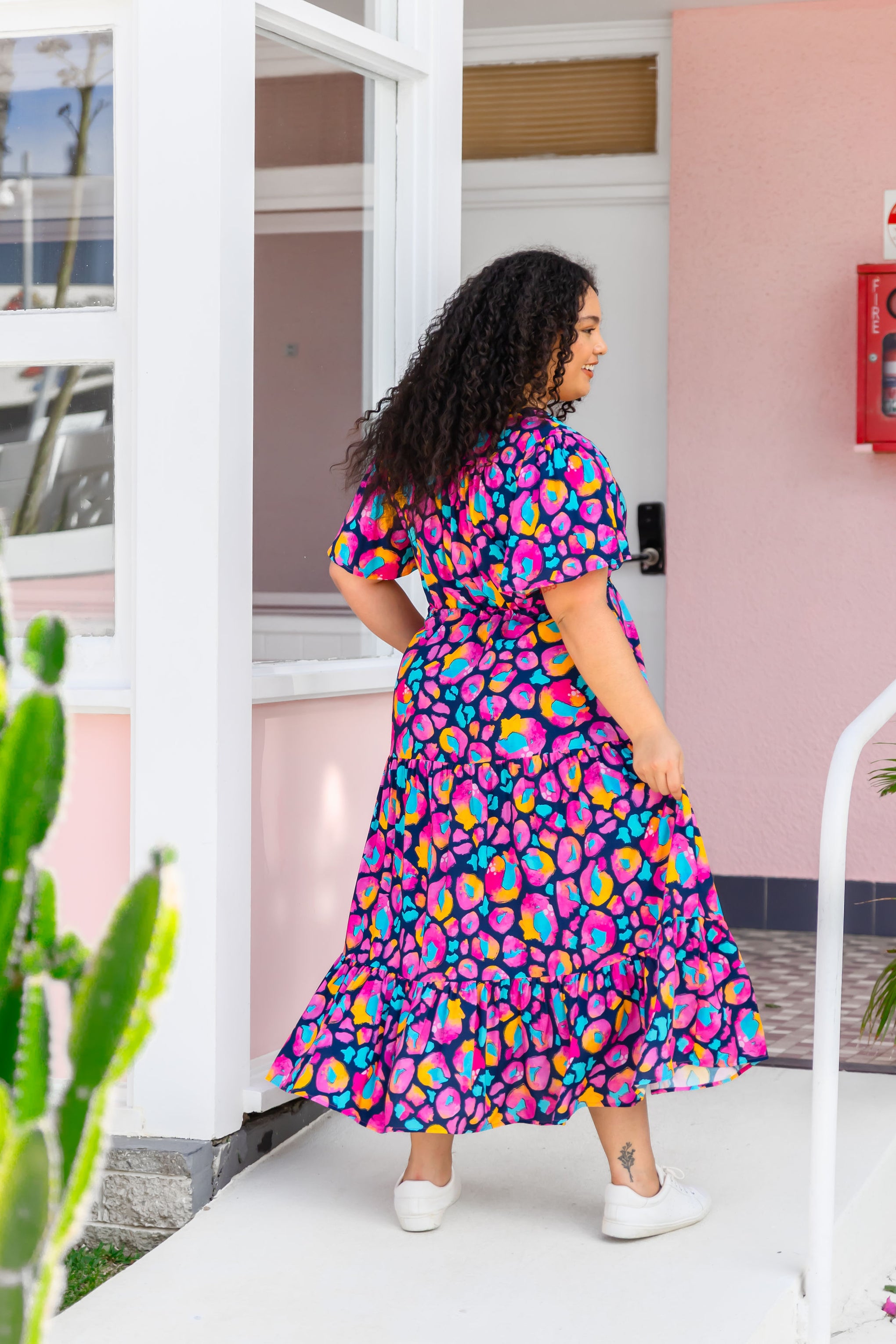 Bonnie Dress in Magenta Leopard by Kasey Rainbow