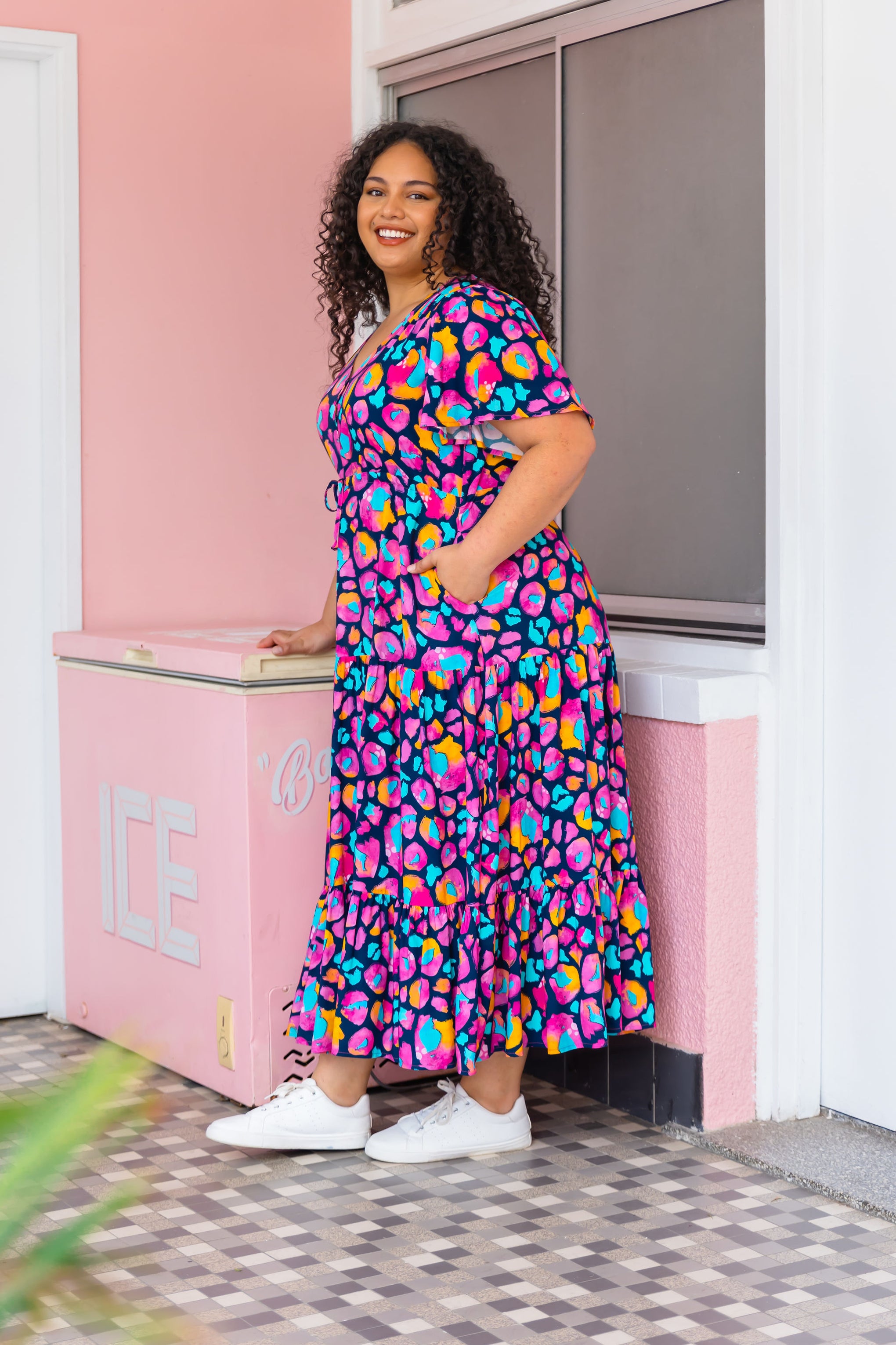 Bonnie Dress in Magenta Leopard by Kasey Rainbow