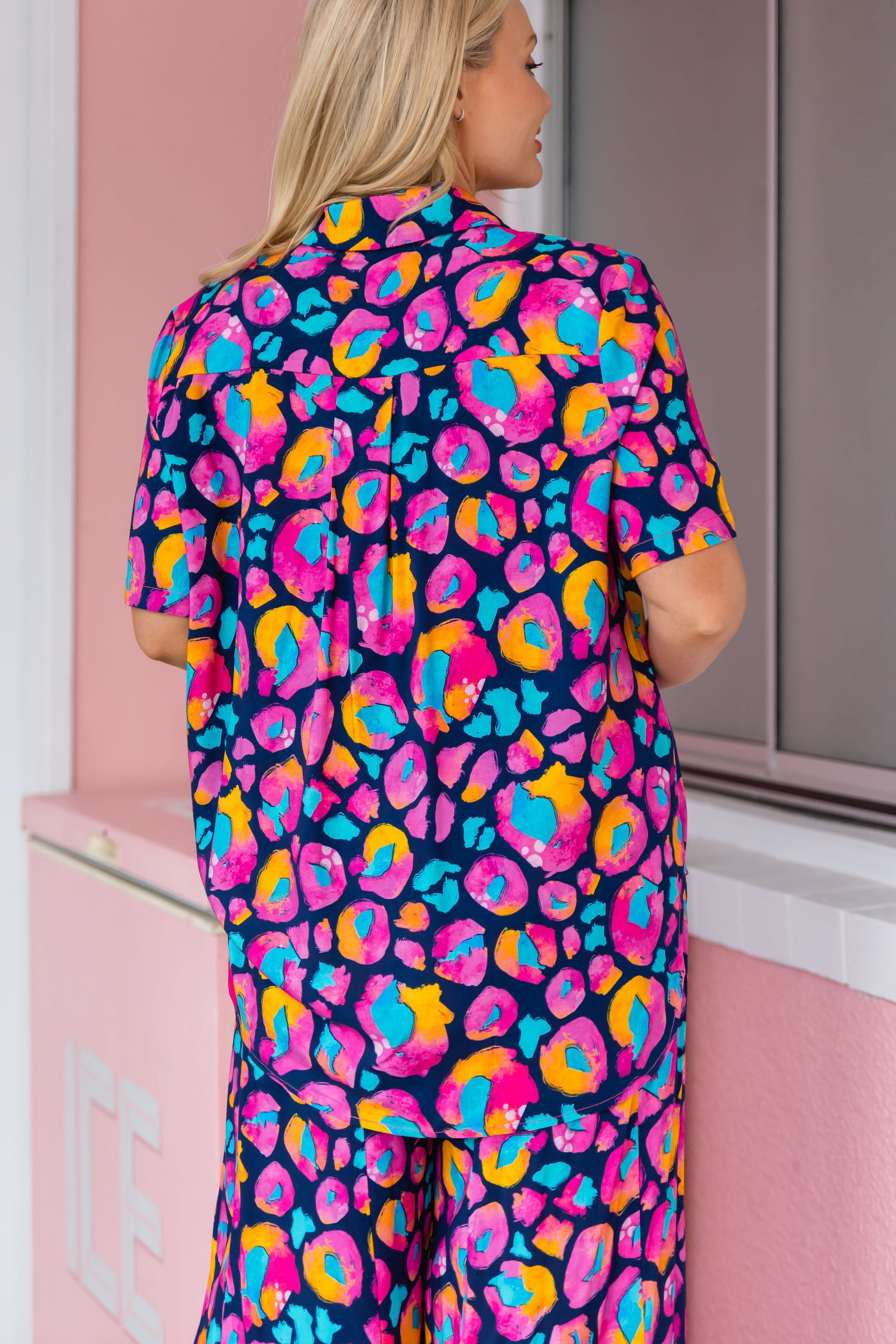 Samara Shirt in Magenta Leopard by Kasey Rainbow