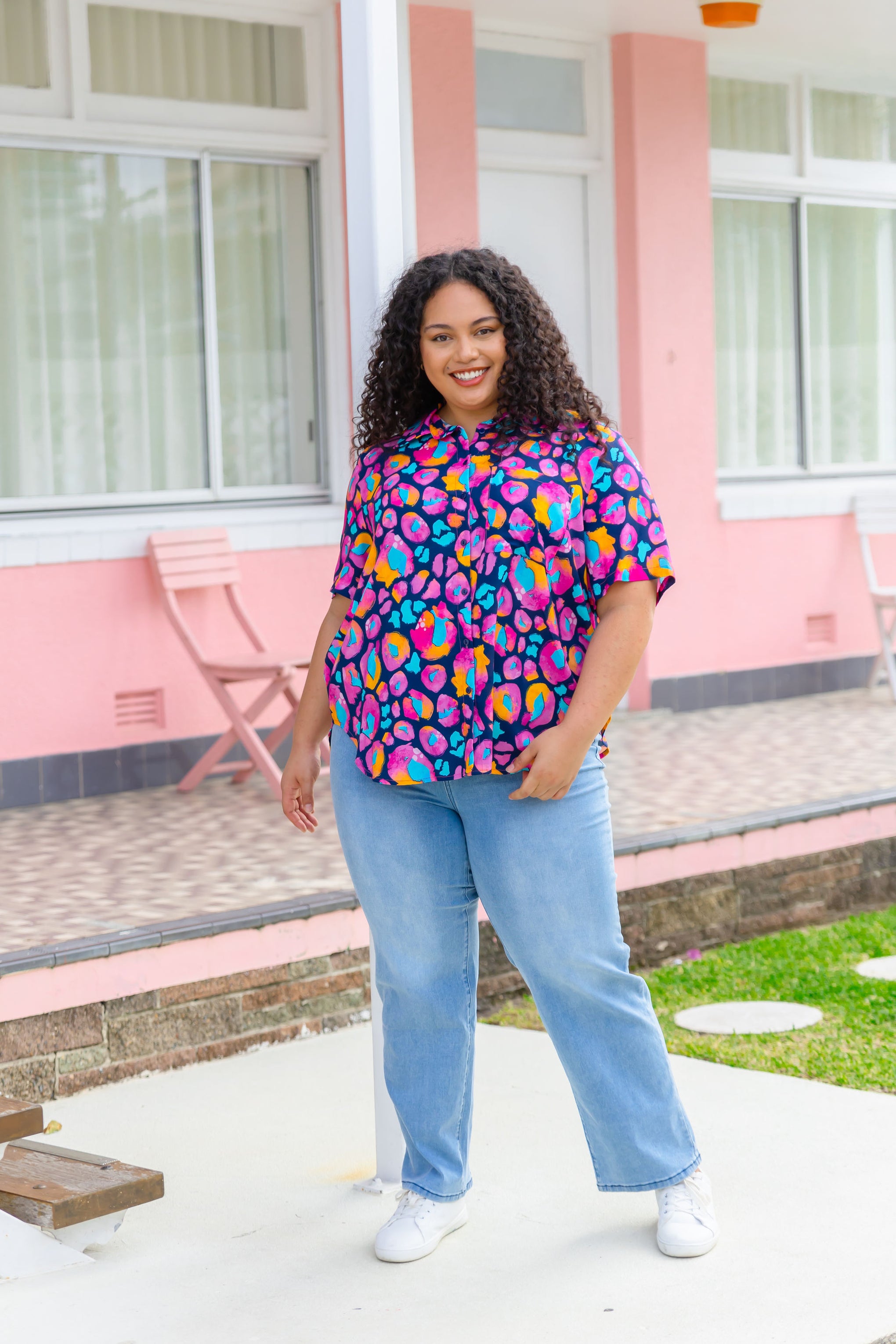 Samara Shirt in Magenta Leopard by Kasey Rainbow