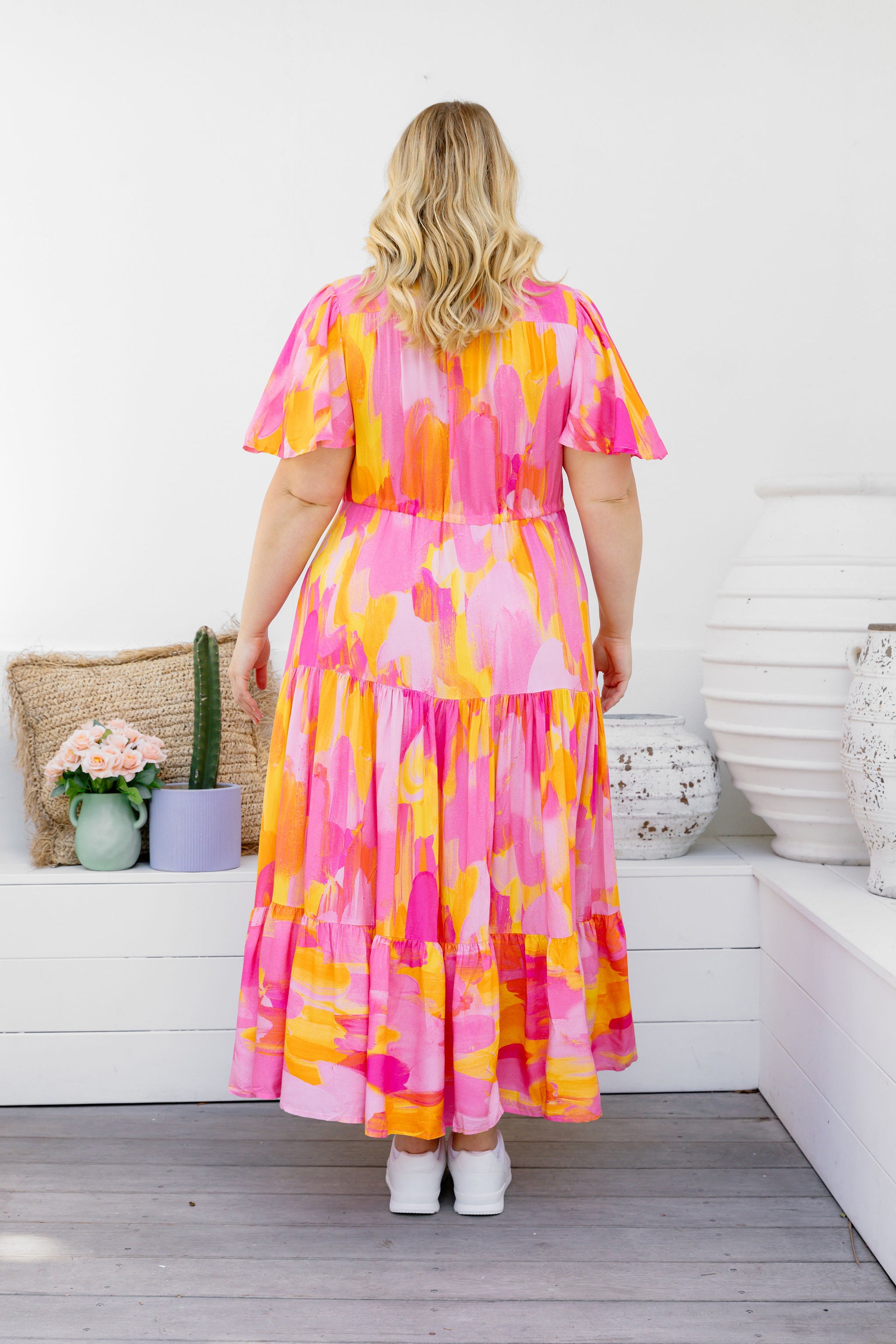 Mae Dress in Pink Bloom by Maggi McDonald