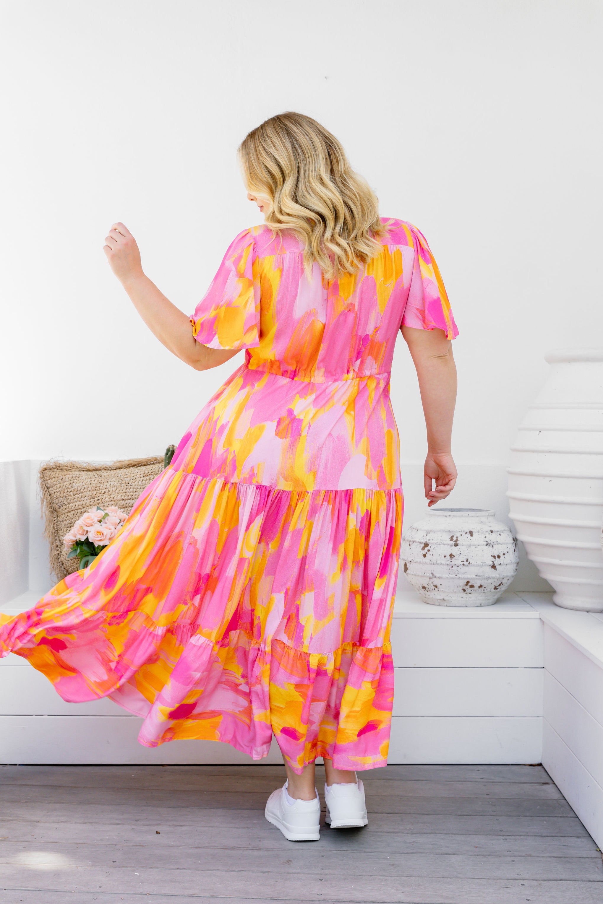 Mae Dress in Pink Bloom by Maggi McDonald