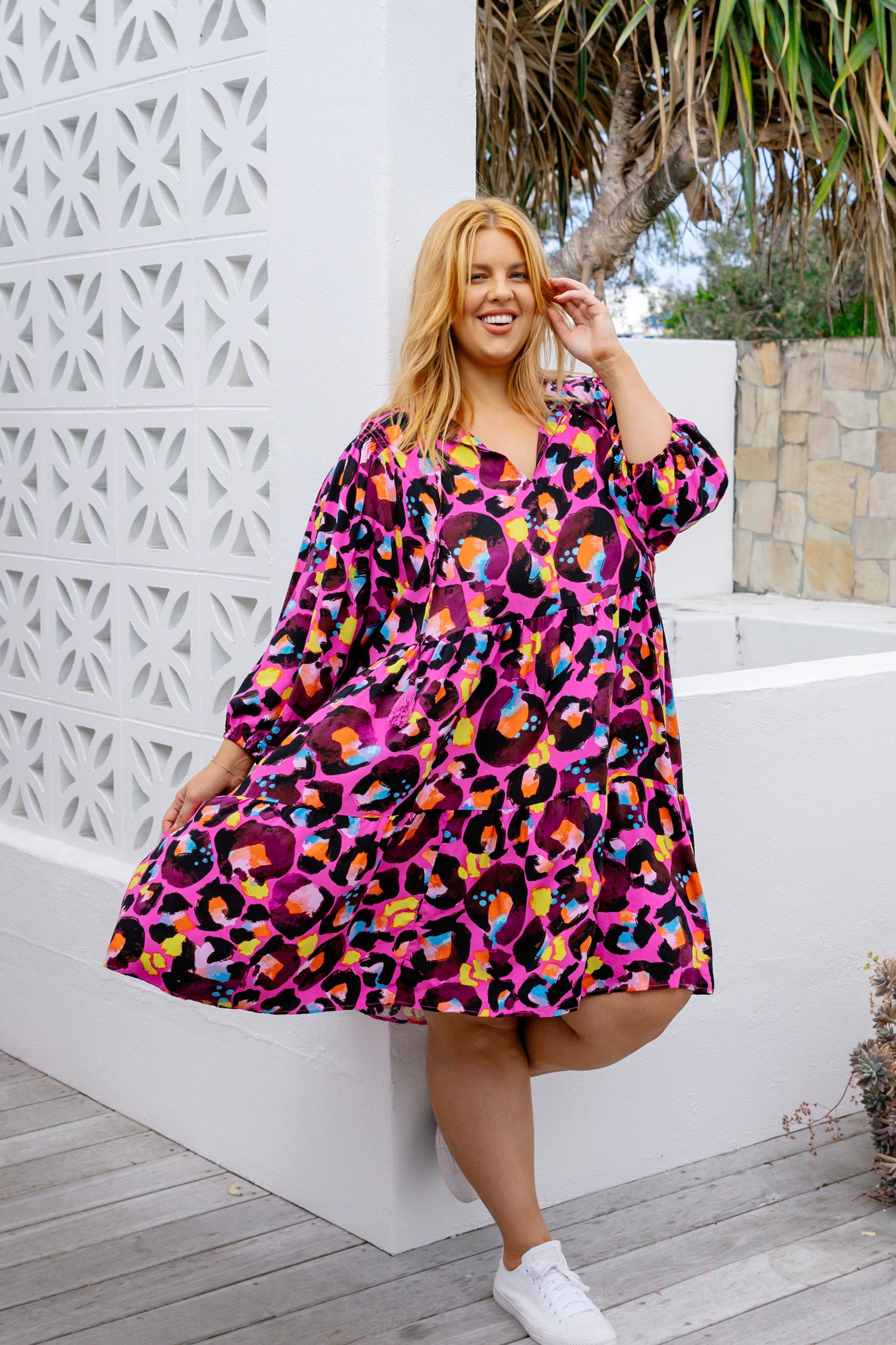 Indi Dress in Coco Print by Kasey Rainbow