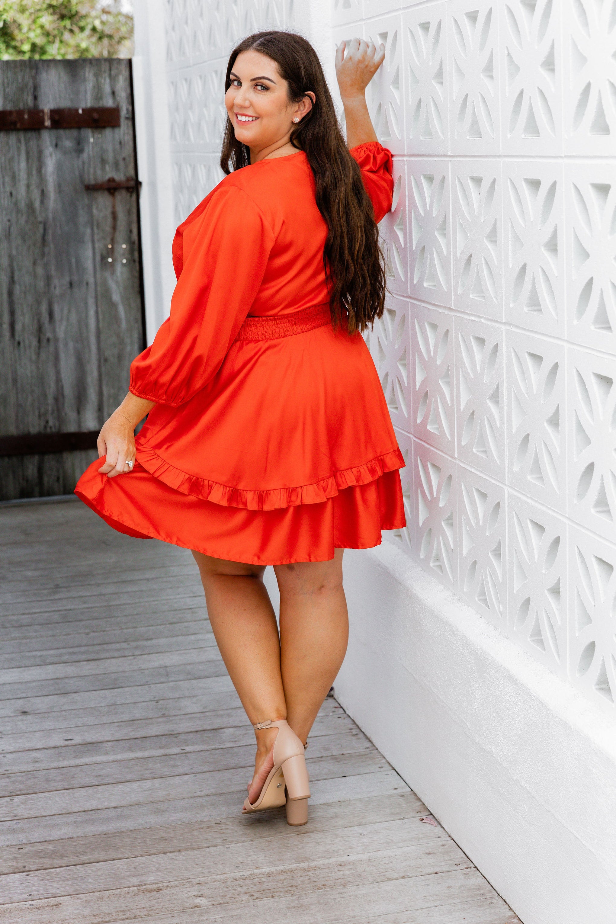 Rodeo Orange Satin Dress