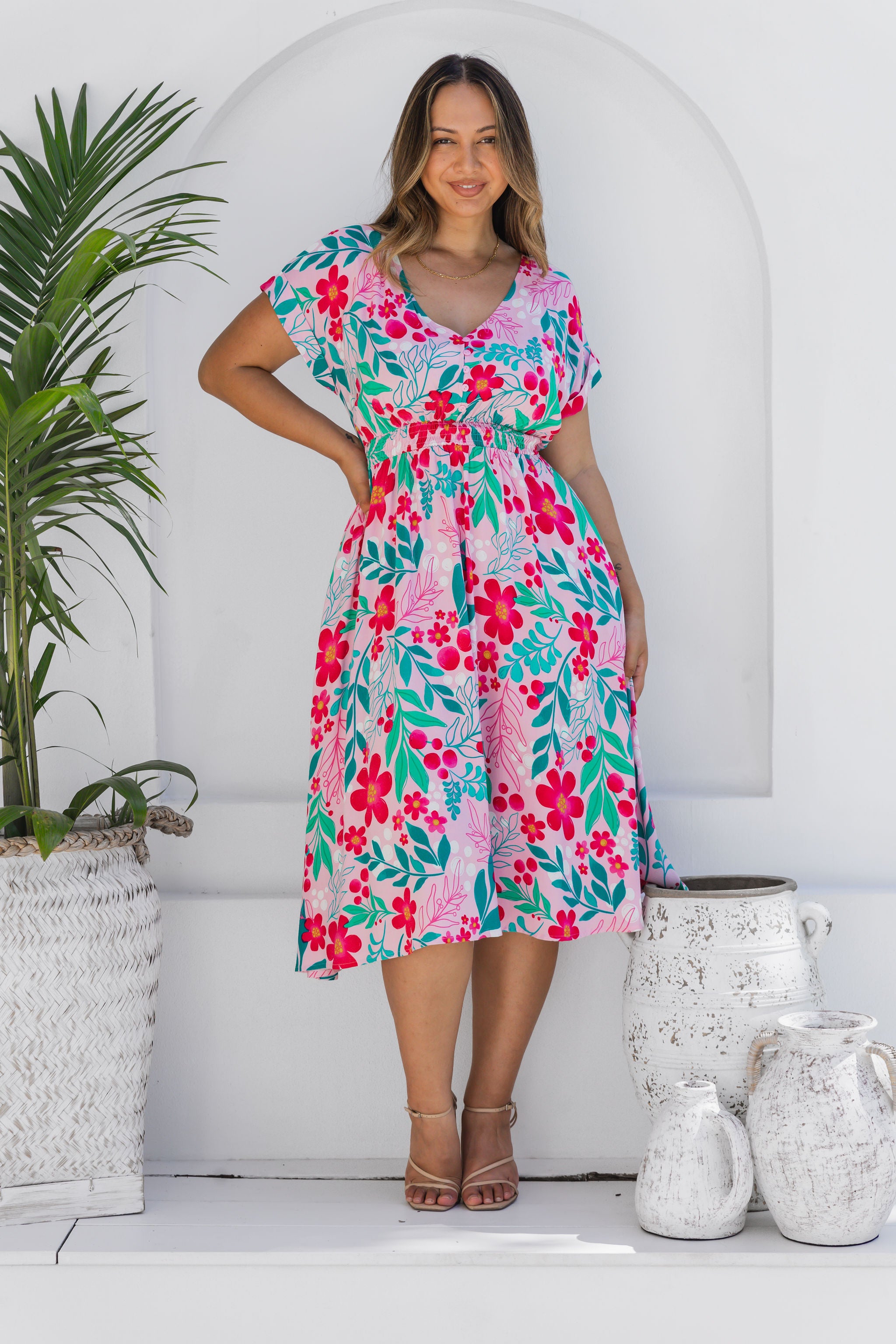 Millie Dress in Festive Floral by Kasey Rainbow