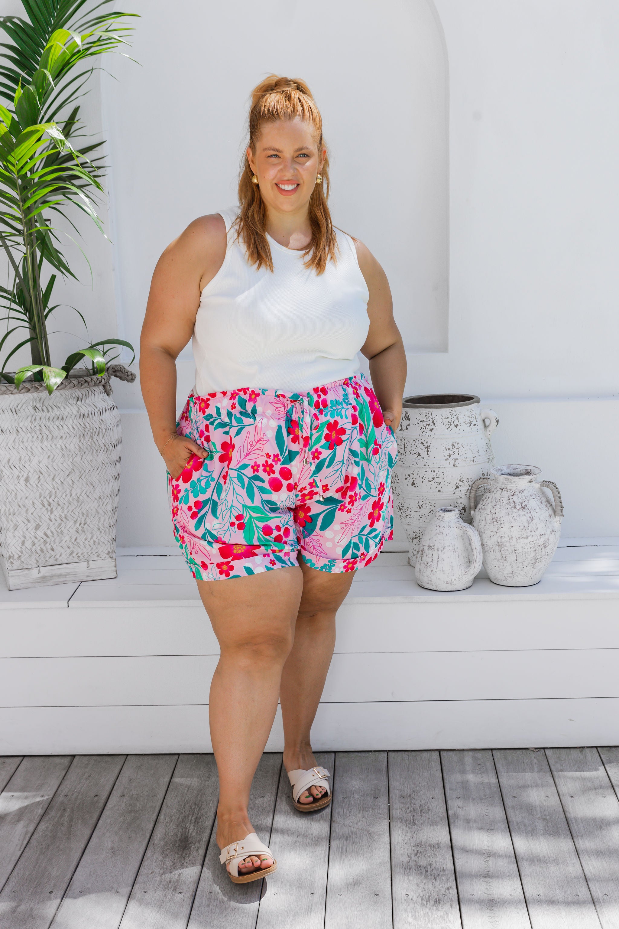 Lila Shorts in Festive Floral by Kasey Rainbow