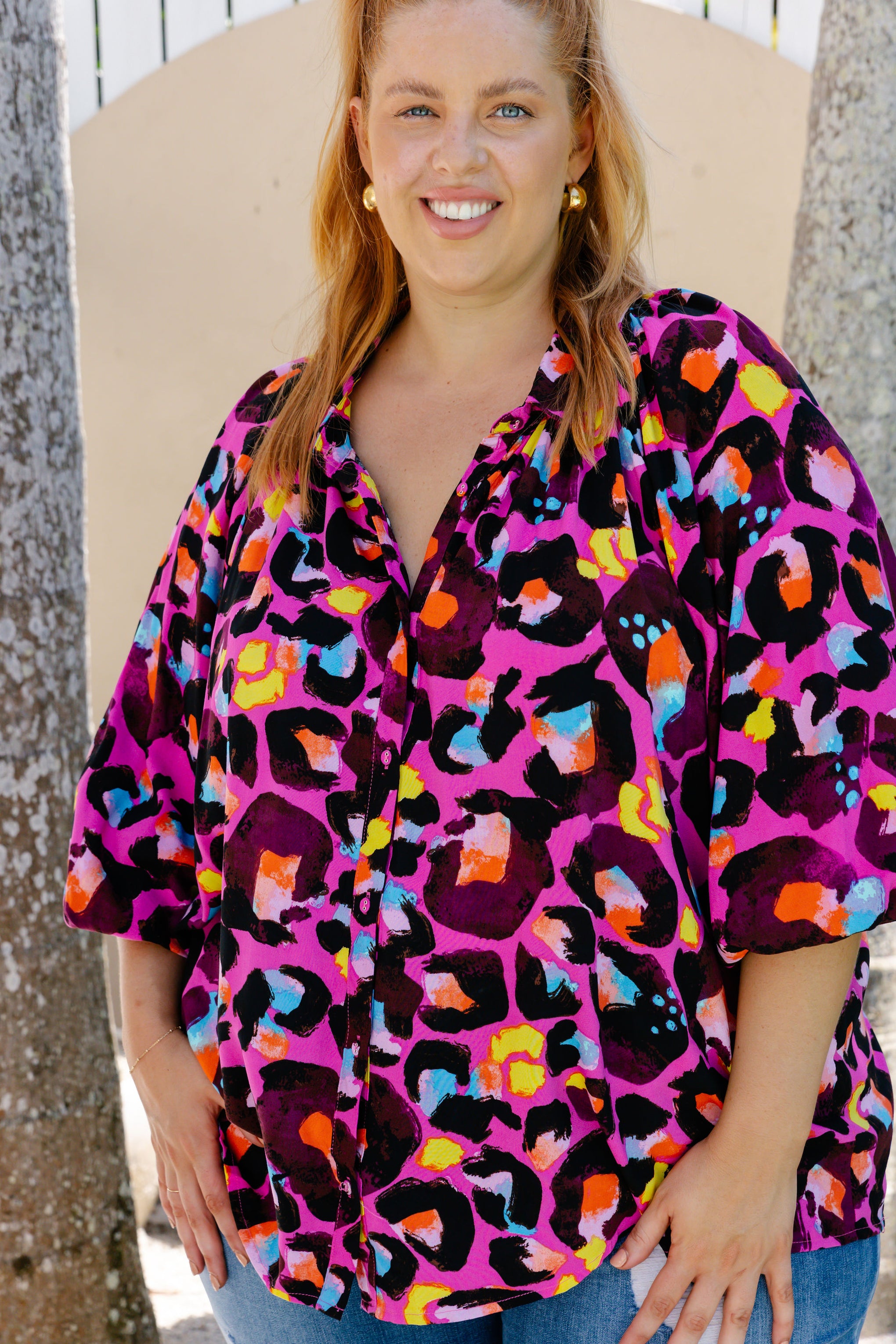 Bailey Shirt in Coco Print by Kasey Rainbow