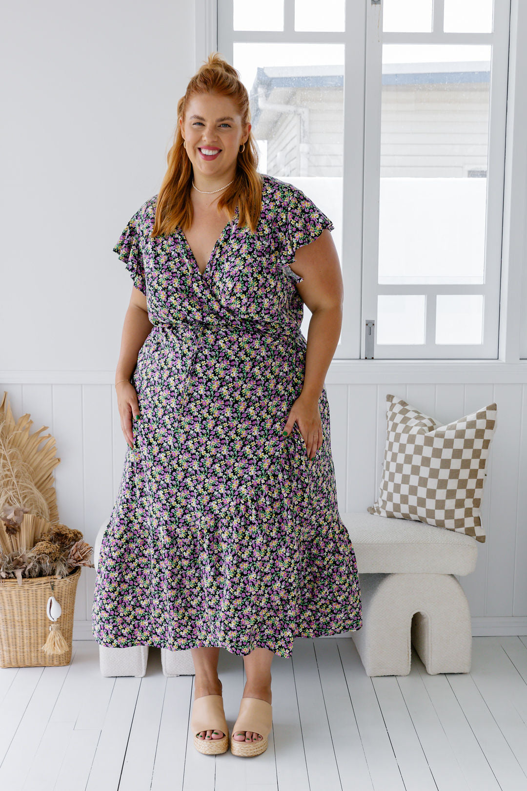 Honey Wrap Dress in Wisteria Floral Print