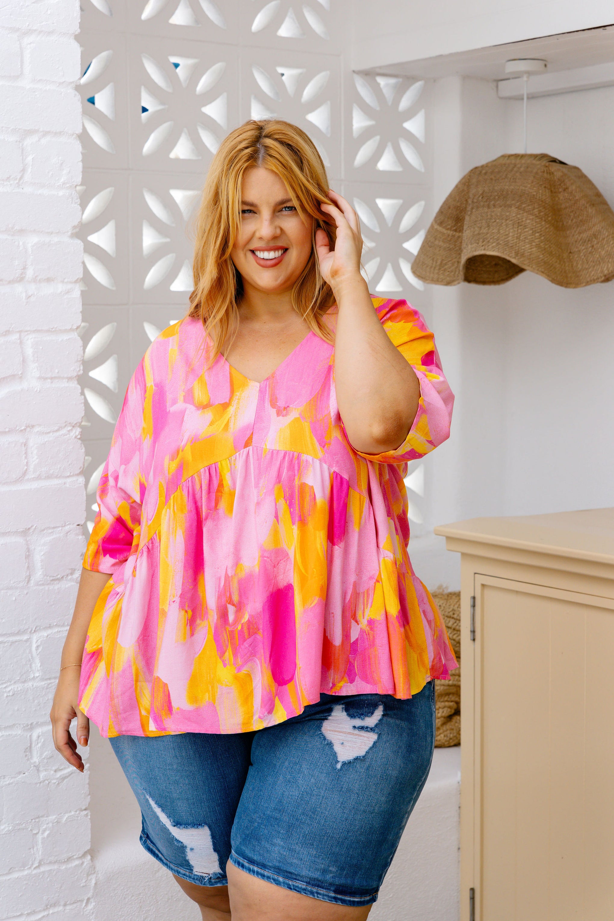 Peak Top in Pink Bloom by Maggi McDonald