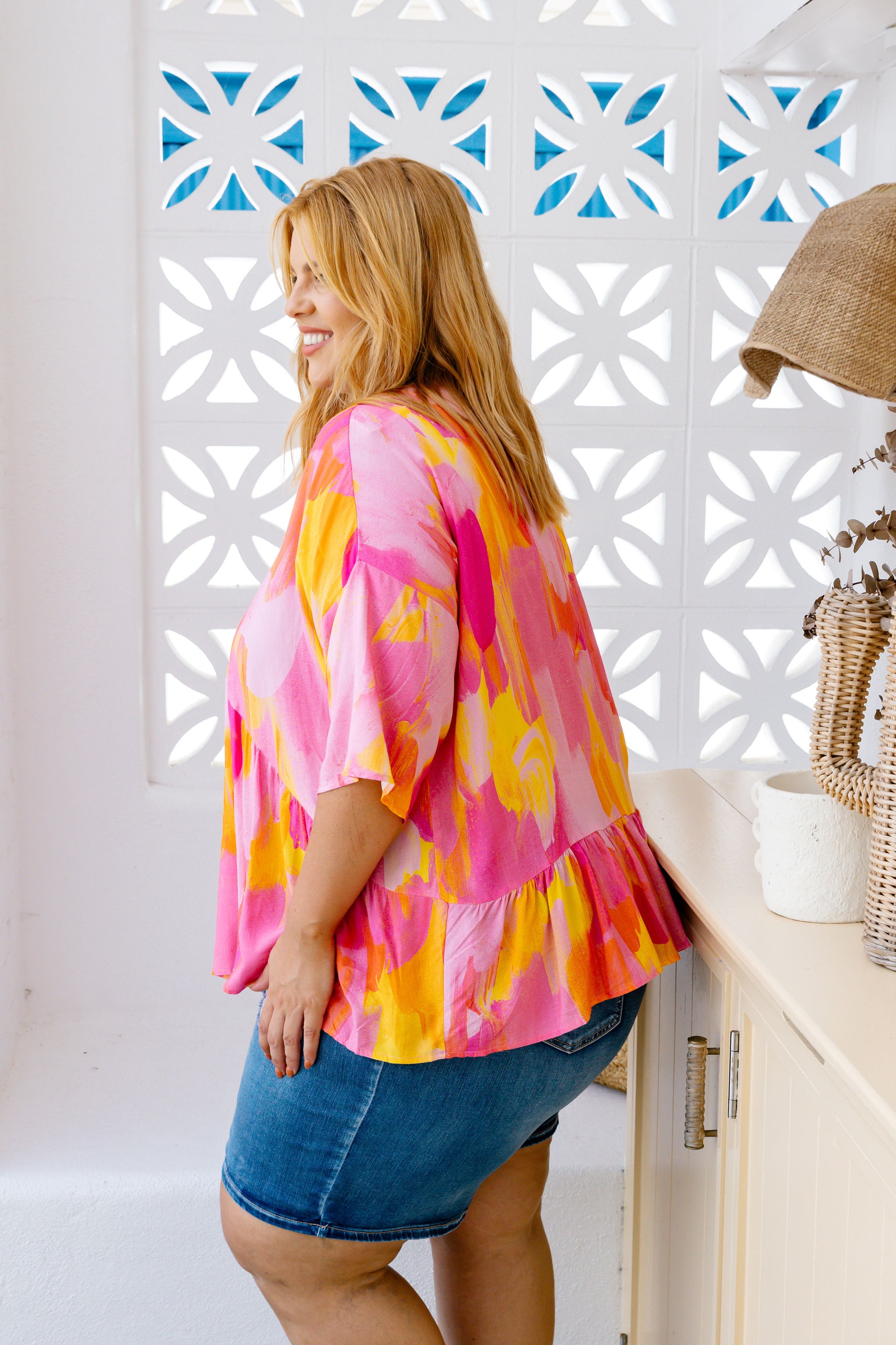 Peak Top in Pink Bloom by Maggi McDonald