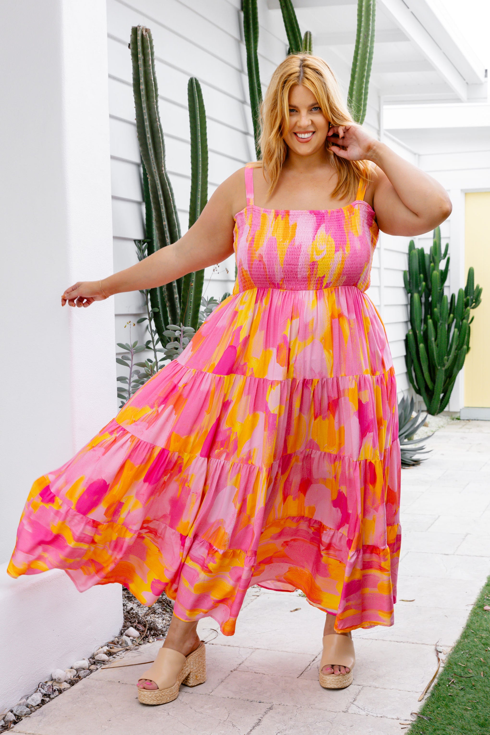 Mavis Dress in Pink Bloom by Maggi McDonald