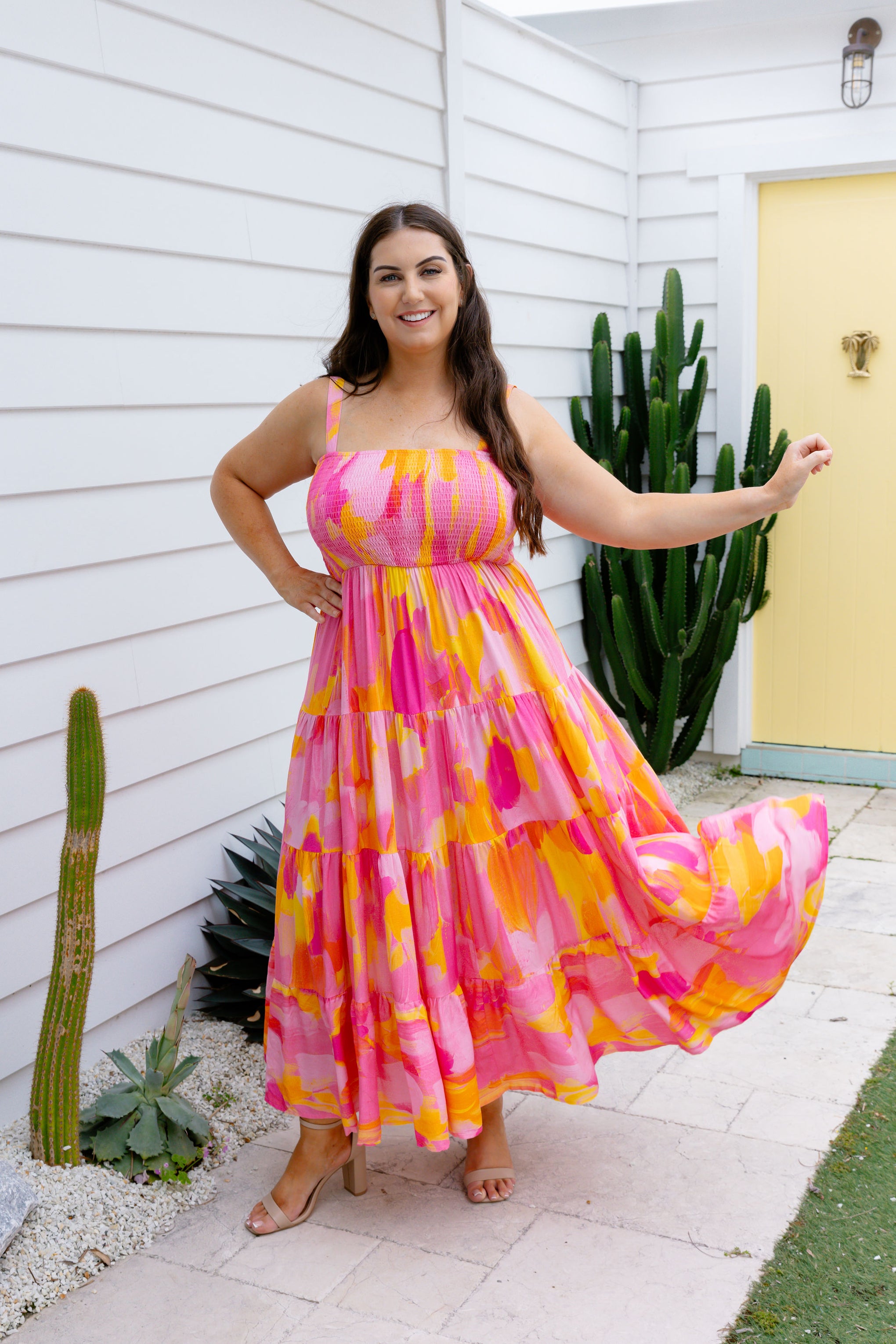 Mavis Dress in Pink Bloom by Maggi McDonald