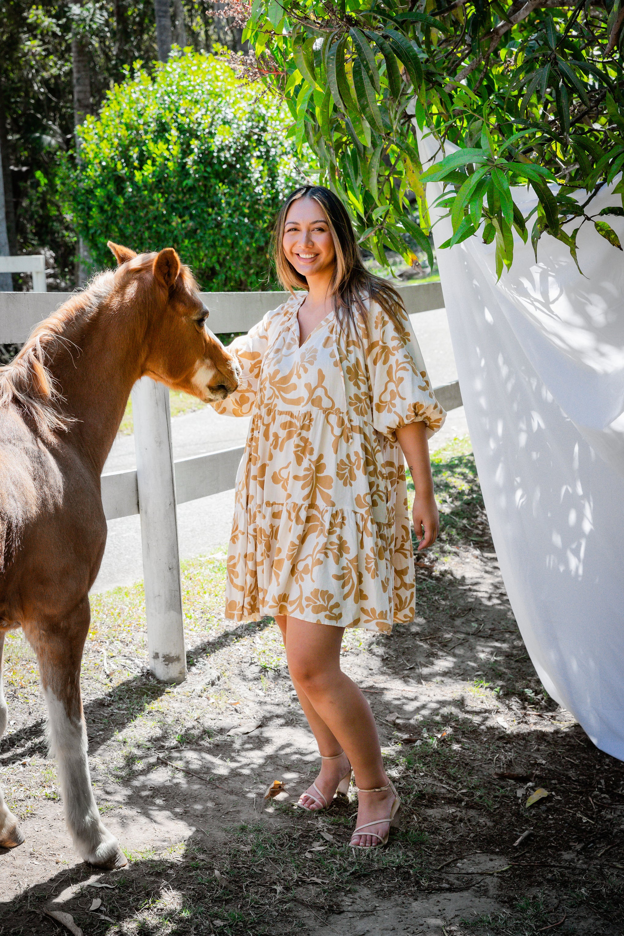 Celeste Print Linen Dress