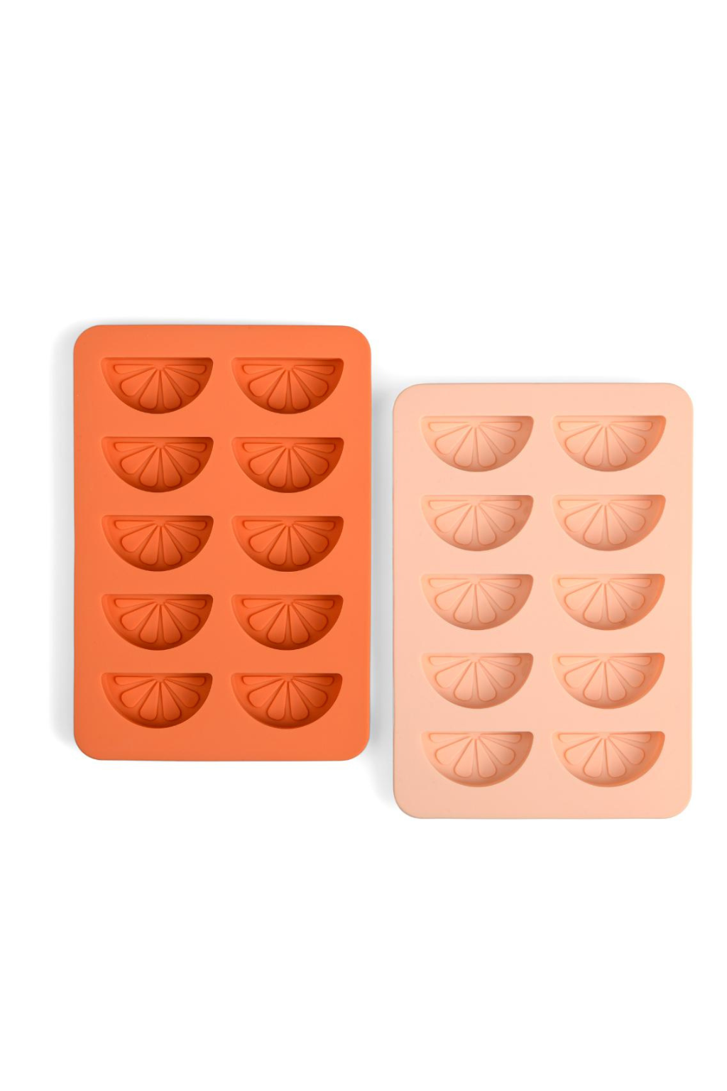 The Dotty Citrus Wedge Ice Trays - Set of 2 - Orange/Pink