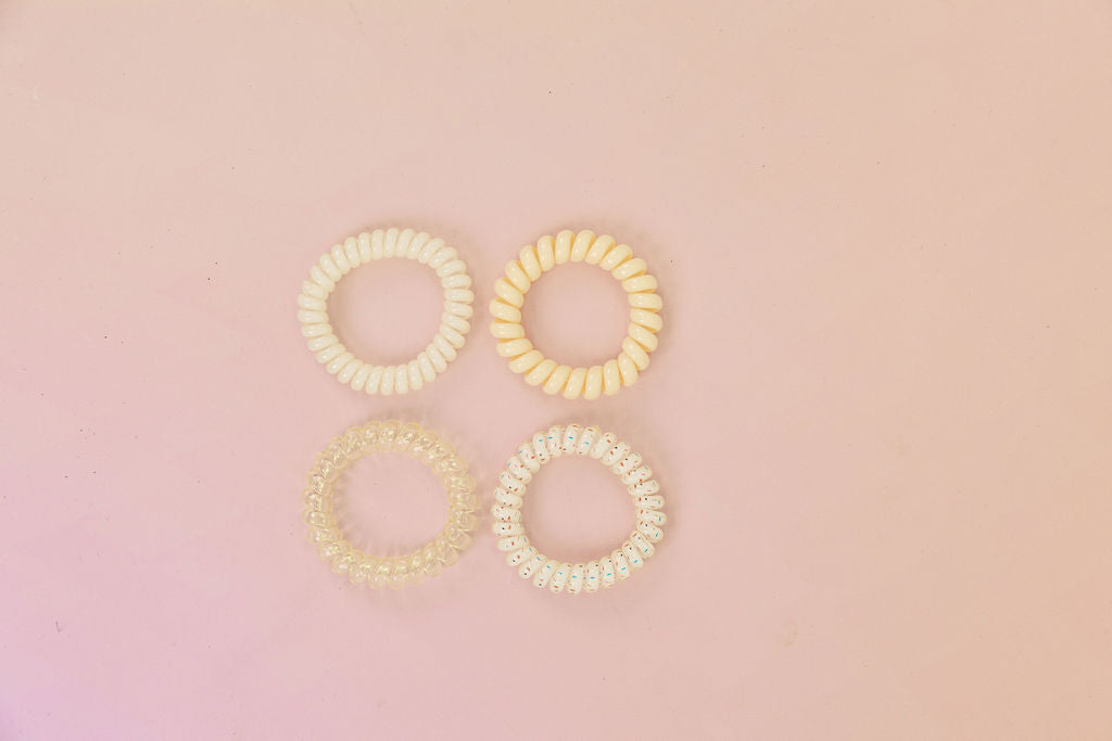 Yellow Coil Hair Ties – 4 Pack