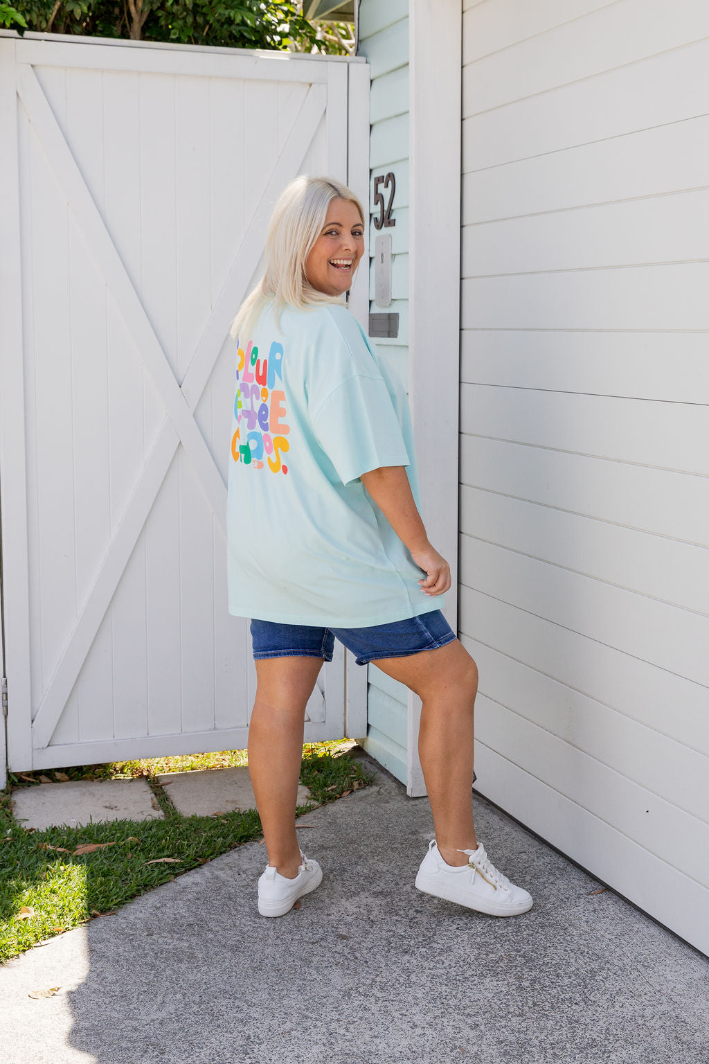 Alfie Oversized Tee in Chaos Blue by Kasey Rainbow