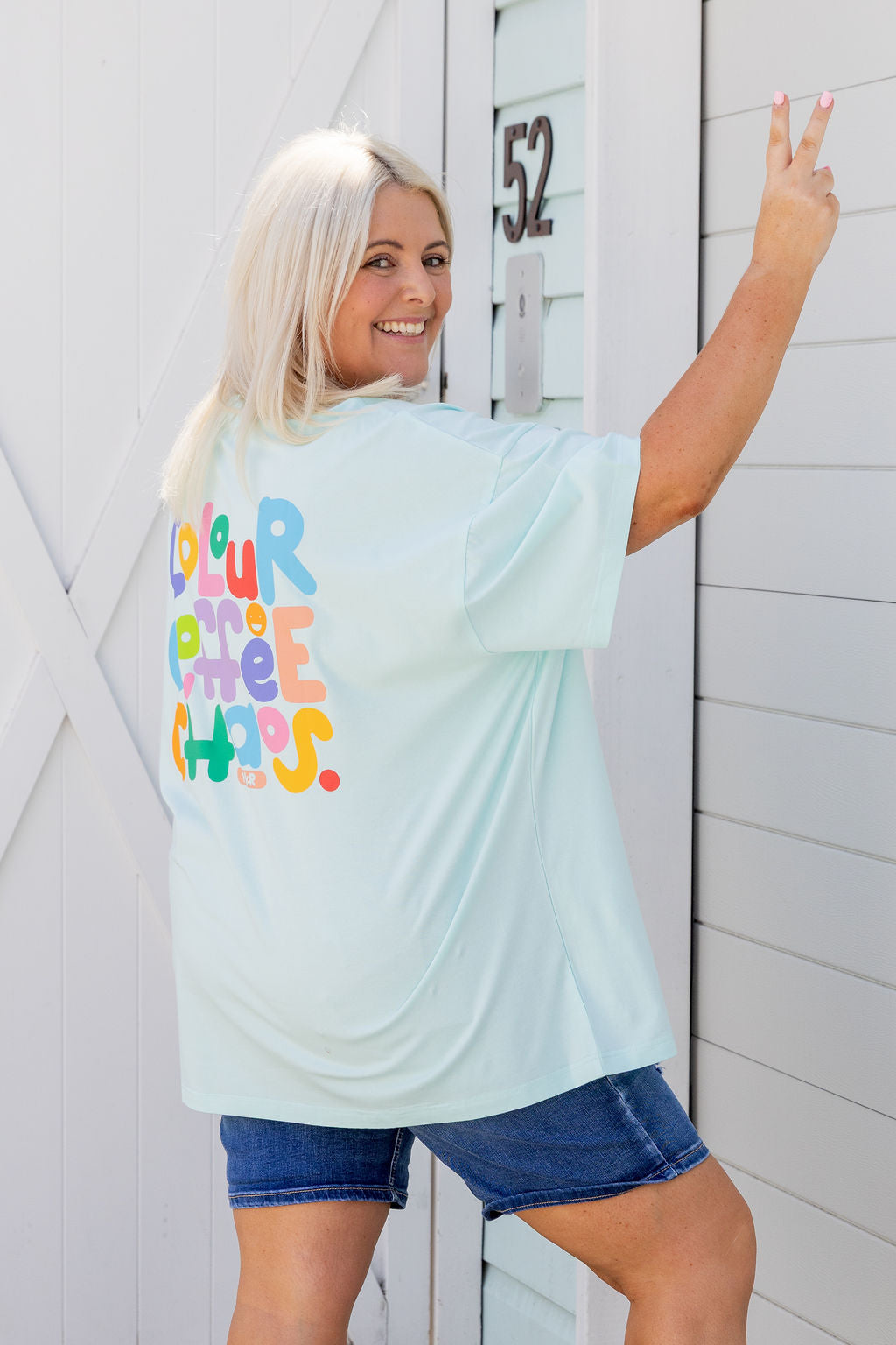 Alfie Oversized Tee in Chaos Blue by Kasey Rainbow