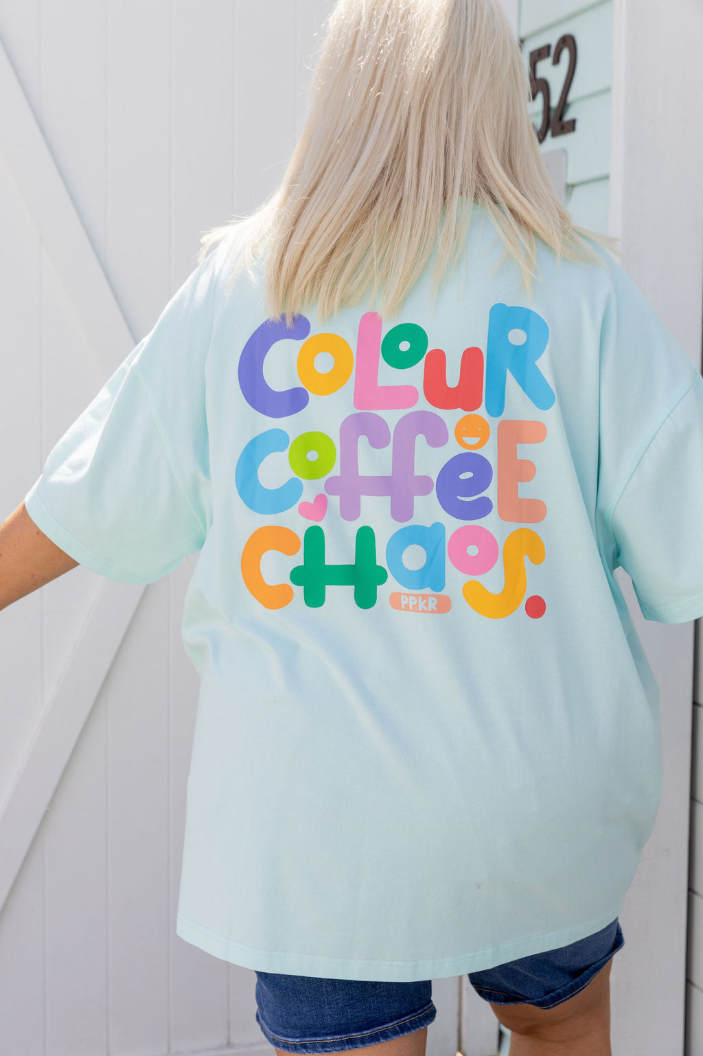 Alfie Oversized Tee in Chaos Blue by Kasey Rainbow