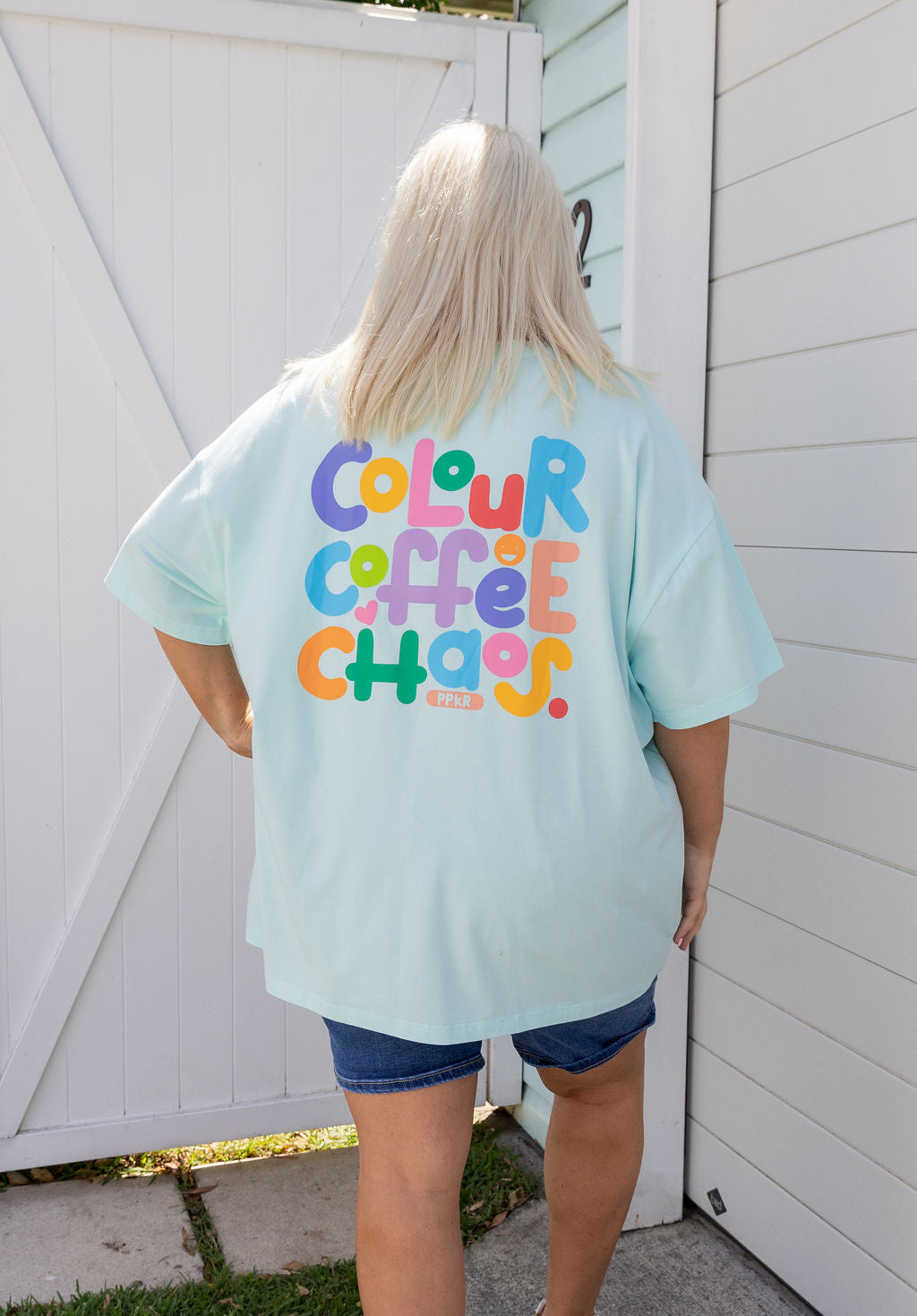 Alfie Oversized Tee in Chaos Blue by Kasey Rainbow