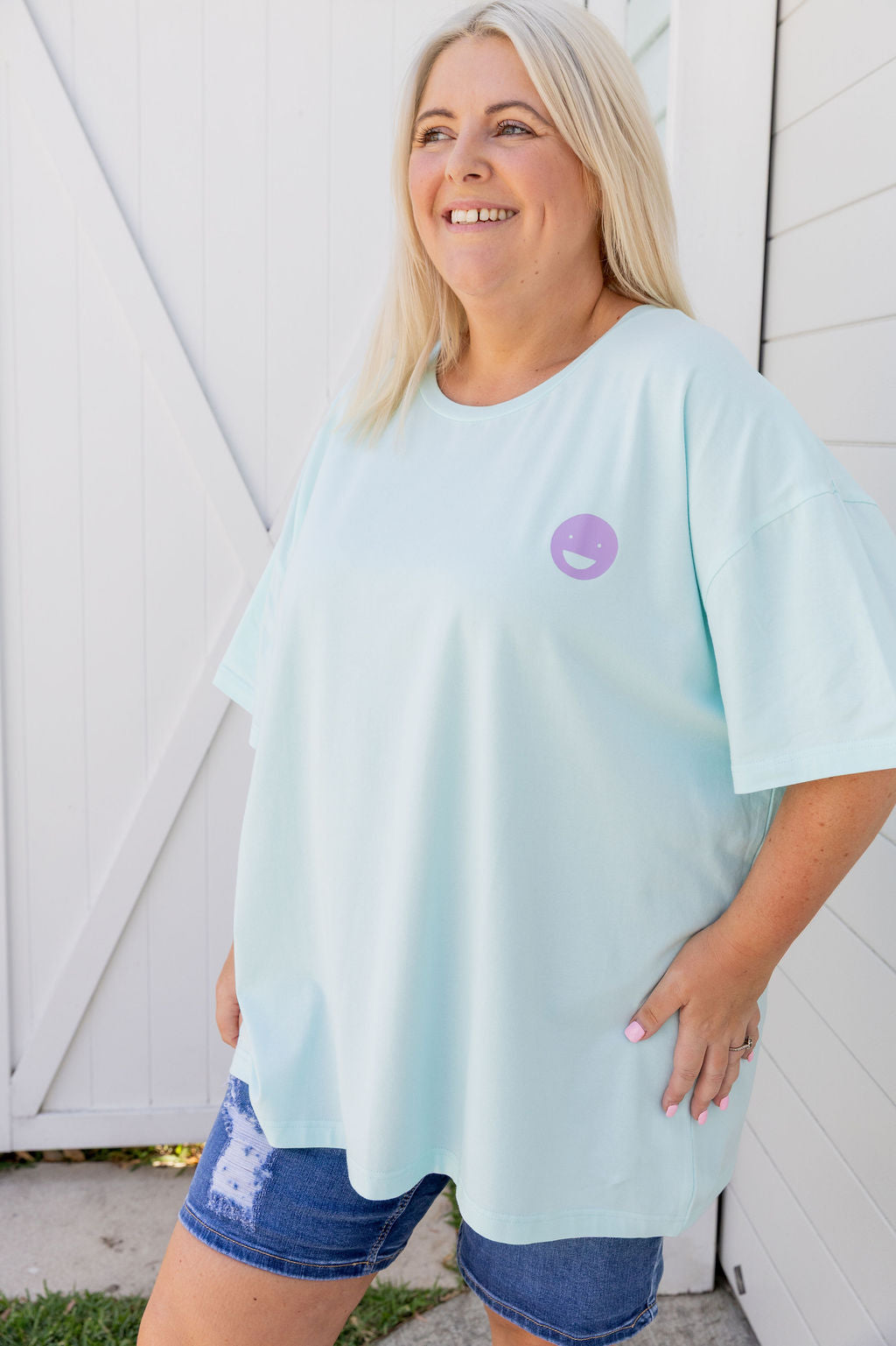 Alfie Oversized Tee in Chaos Blue by Kasey Rainbow