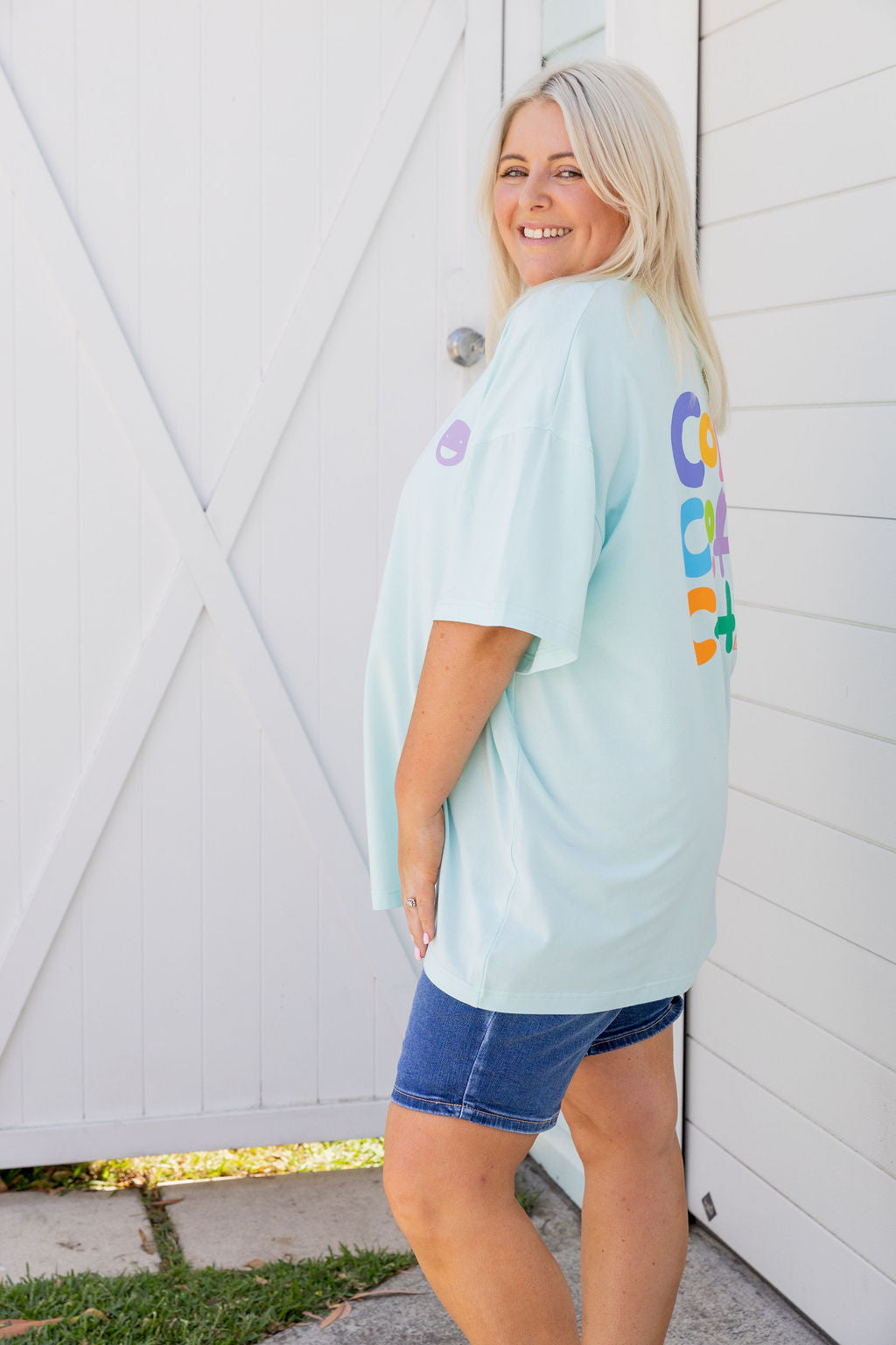 Alfie Oversized Tee in Chaos Blue by Kasey Rainbow