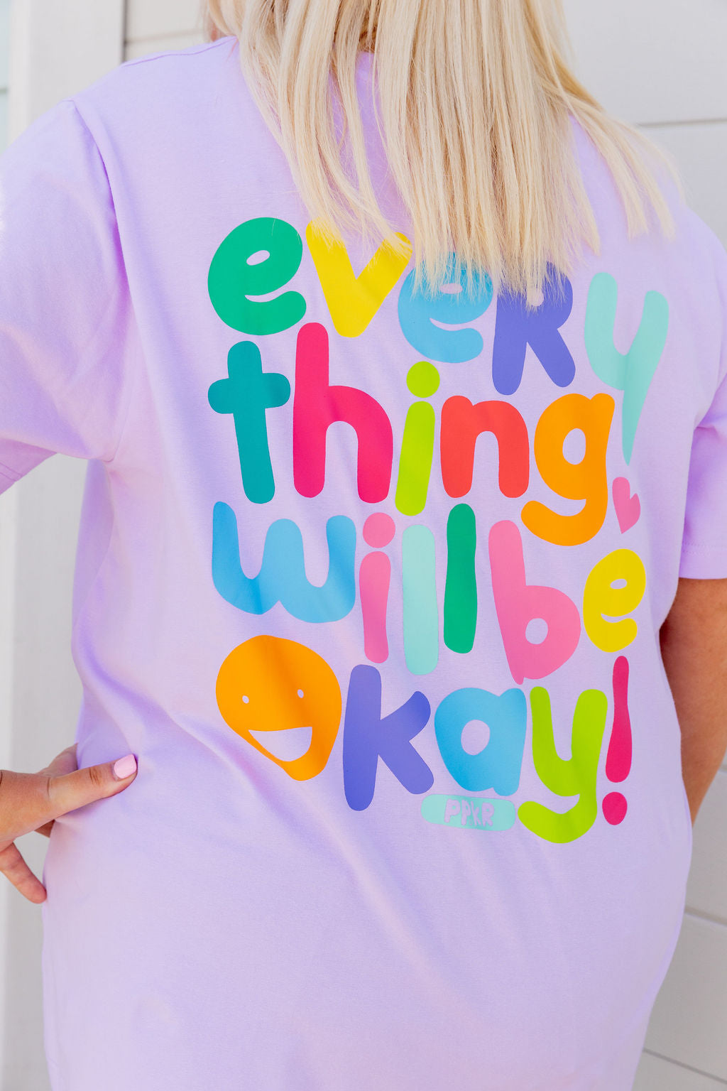 Della Relaxed V-Tee in Be Okay Lilac by Kasey Rainbow
