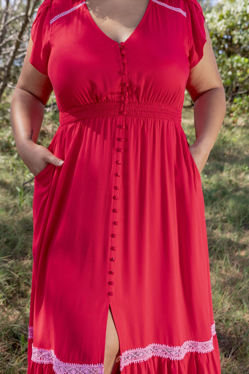 Louisa Maxi Dress in Cherry