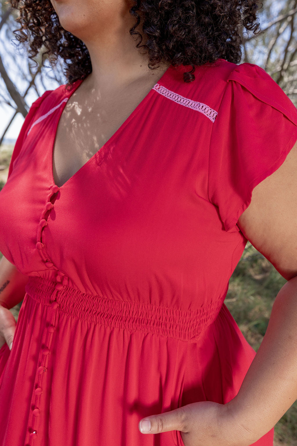 Louisa Maxi Dress in Cherry