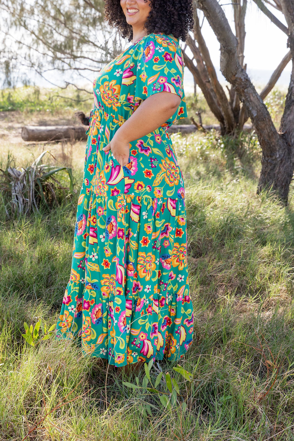 Bonnie Maxi Dress in Emerald Dreams