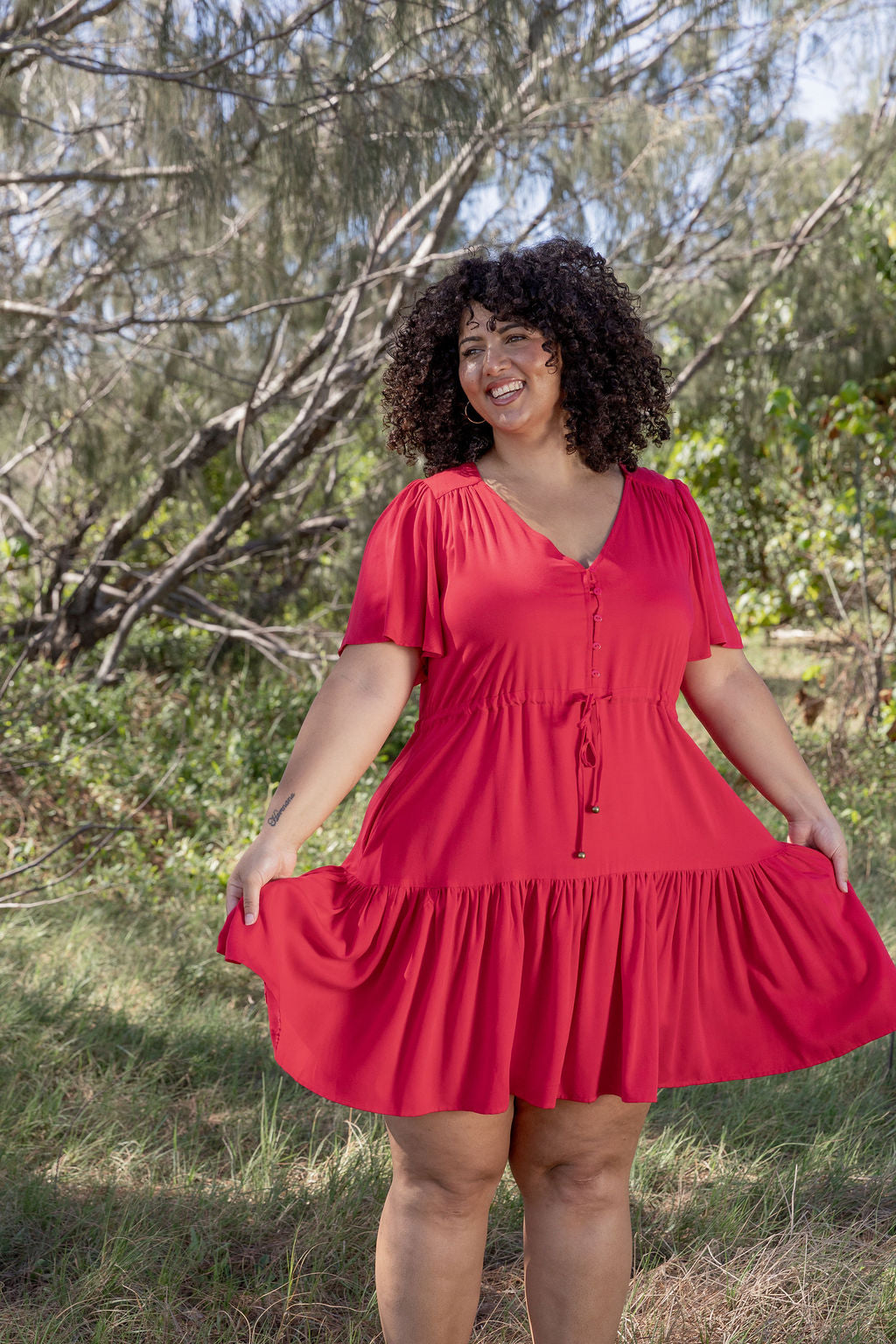 Esmae Dress in Cherry