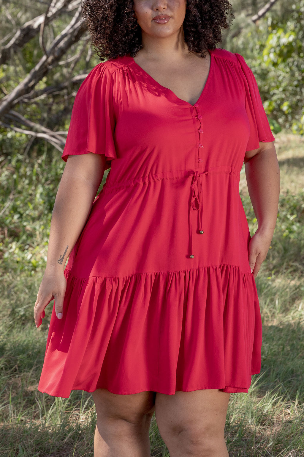 Esmae Dress in Cherry