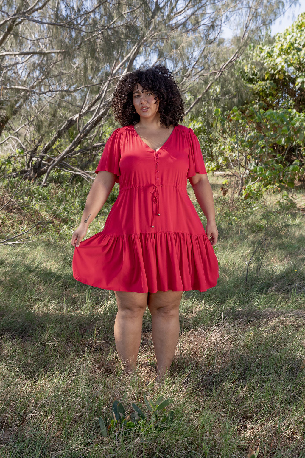 Esmae Dress in Cherry