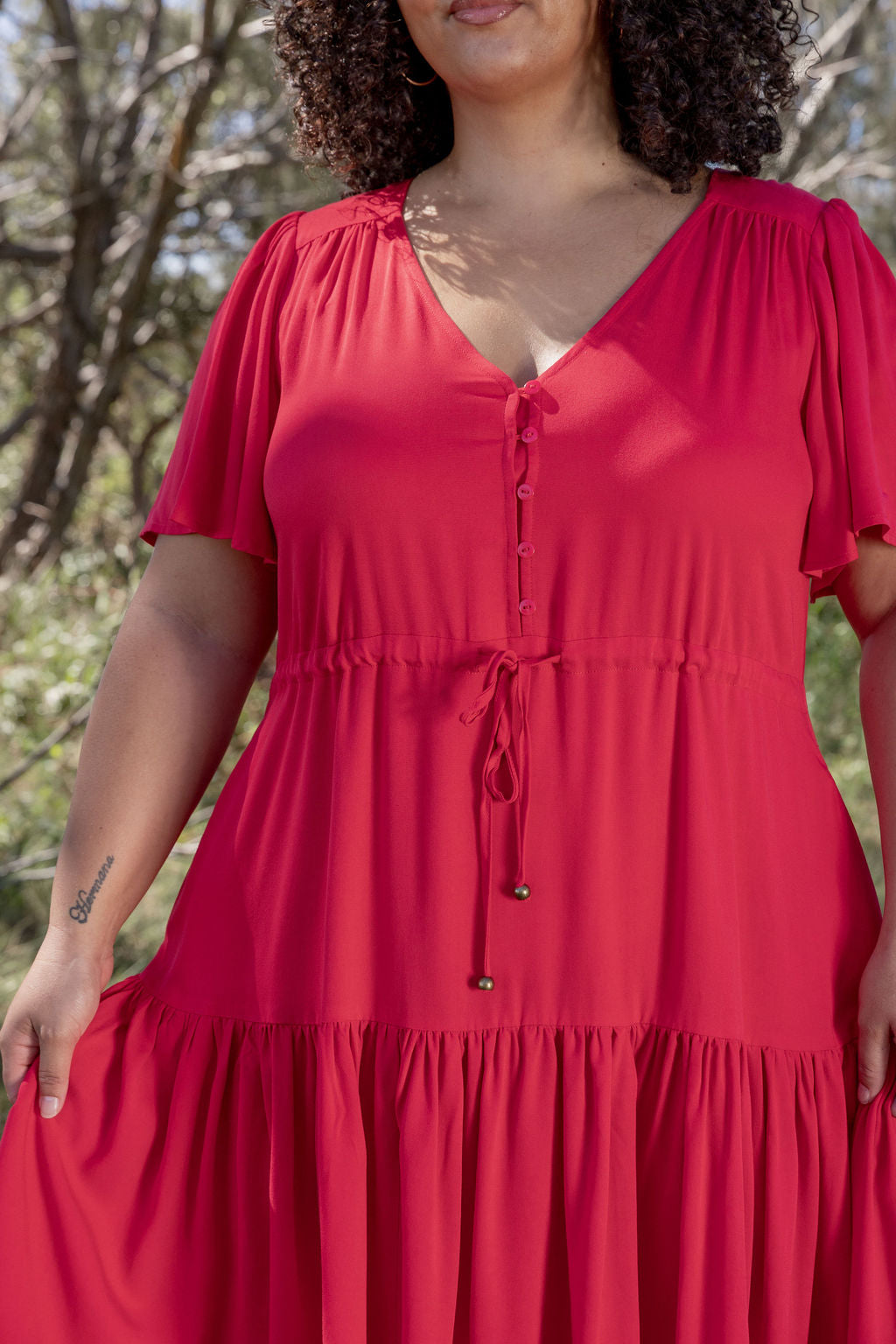 Esmae Dress in Cherry