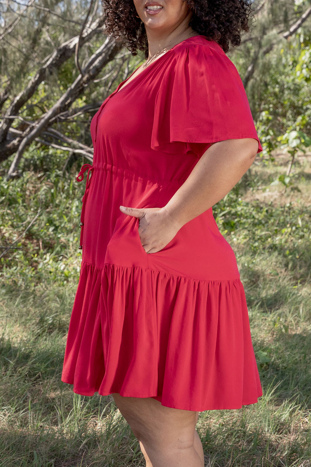 Esmae Dress in Cherry