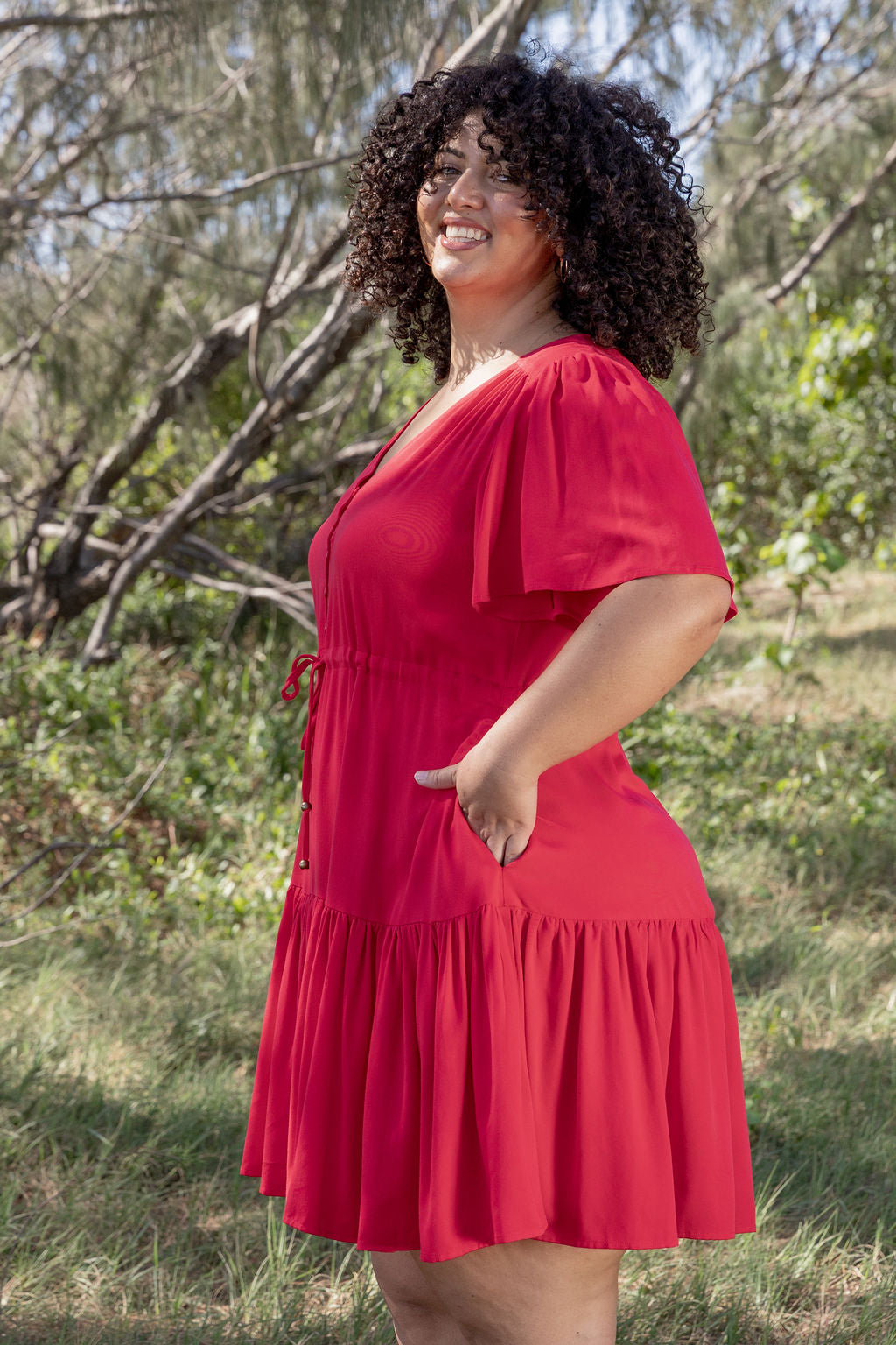 Esmae Dress in Cherry