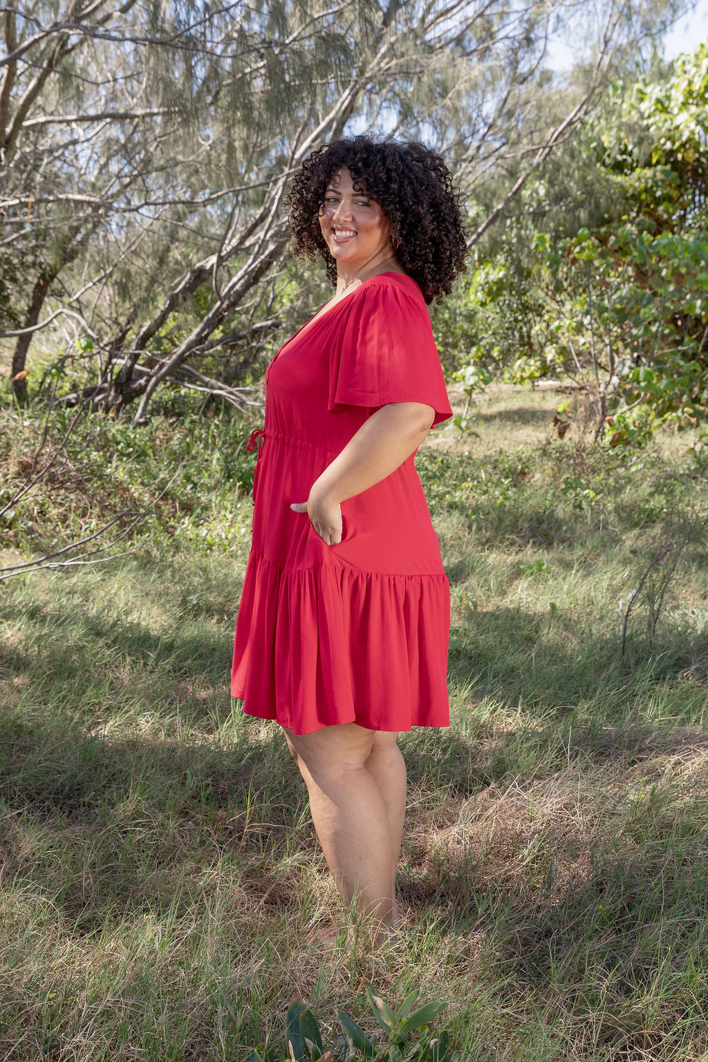Esmae Dress in Cherry
