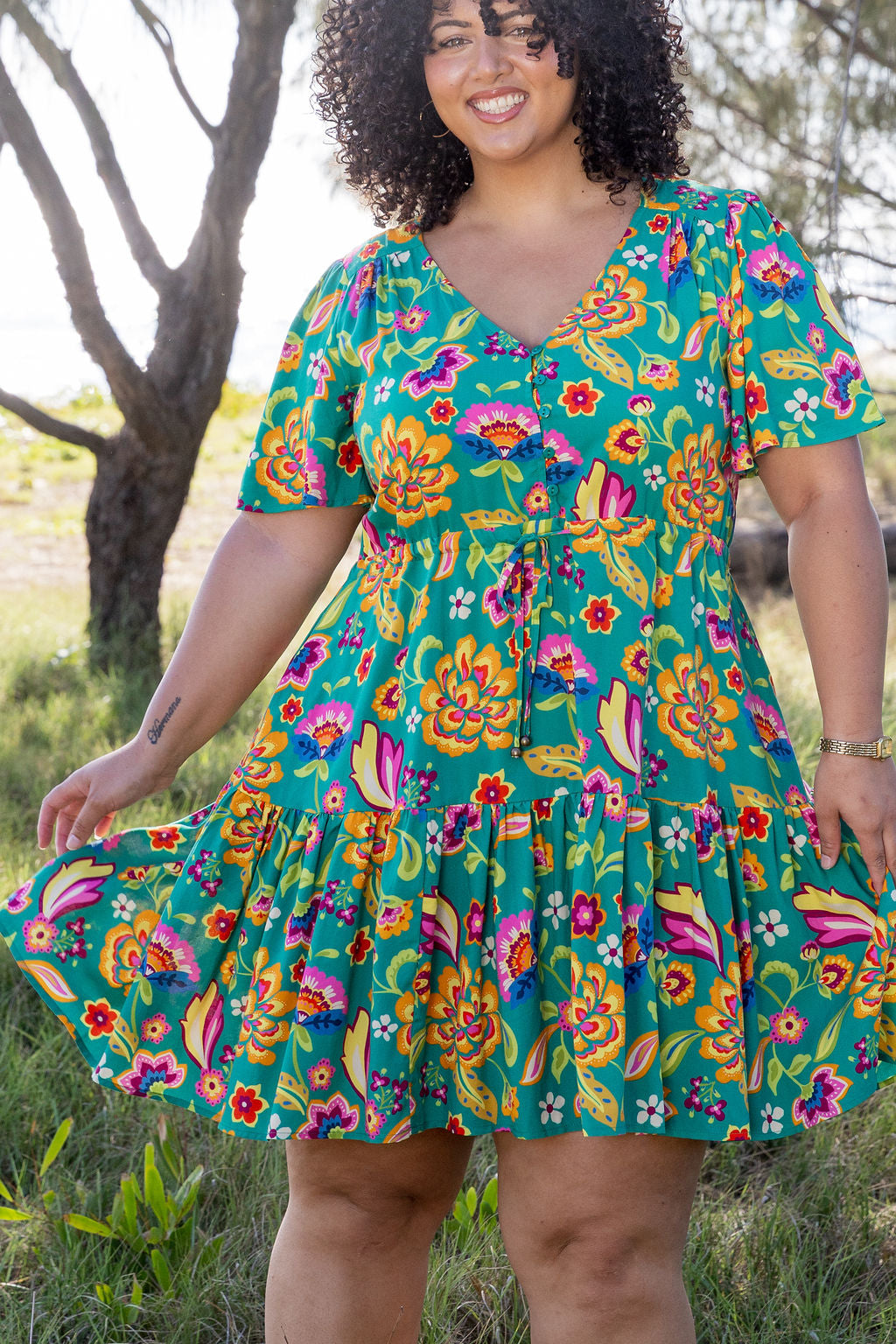 Esmae Dress in Emerald Dreams