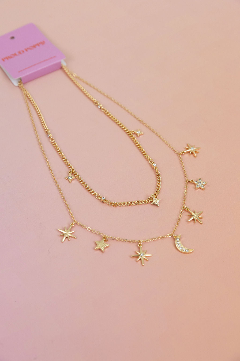 Layered Moon & Stars Necklace