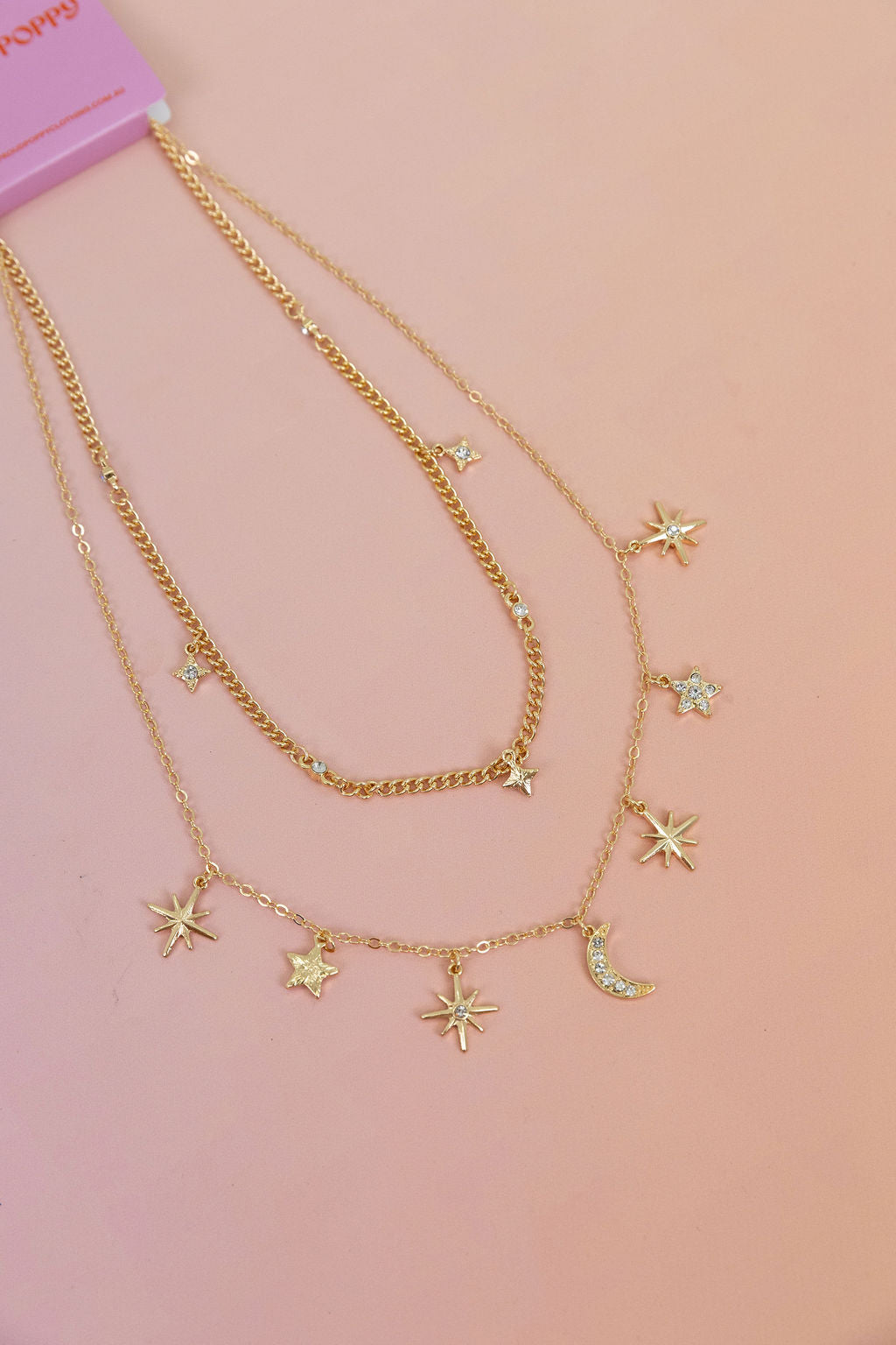 Layered Moon & Stars Necklace
